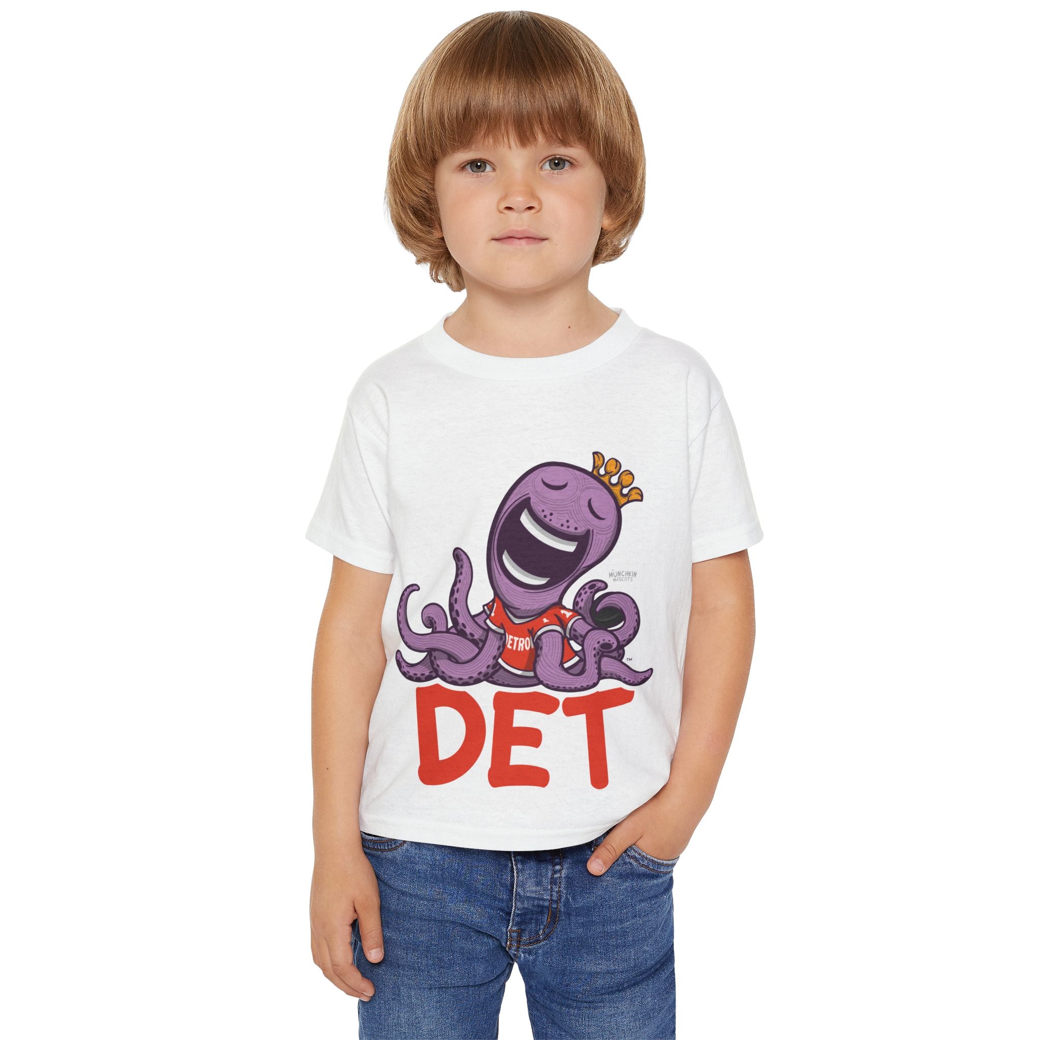 Detroit Hockey Toddler Tshirt Lil' Stanley 'DET' | Hand-Drawn Art | Gifts for Kids