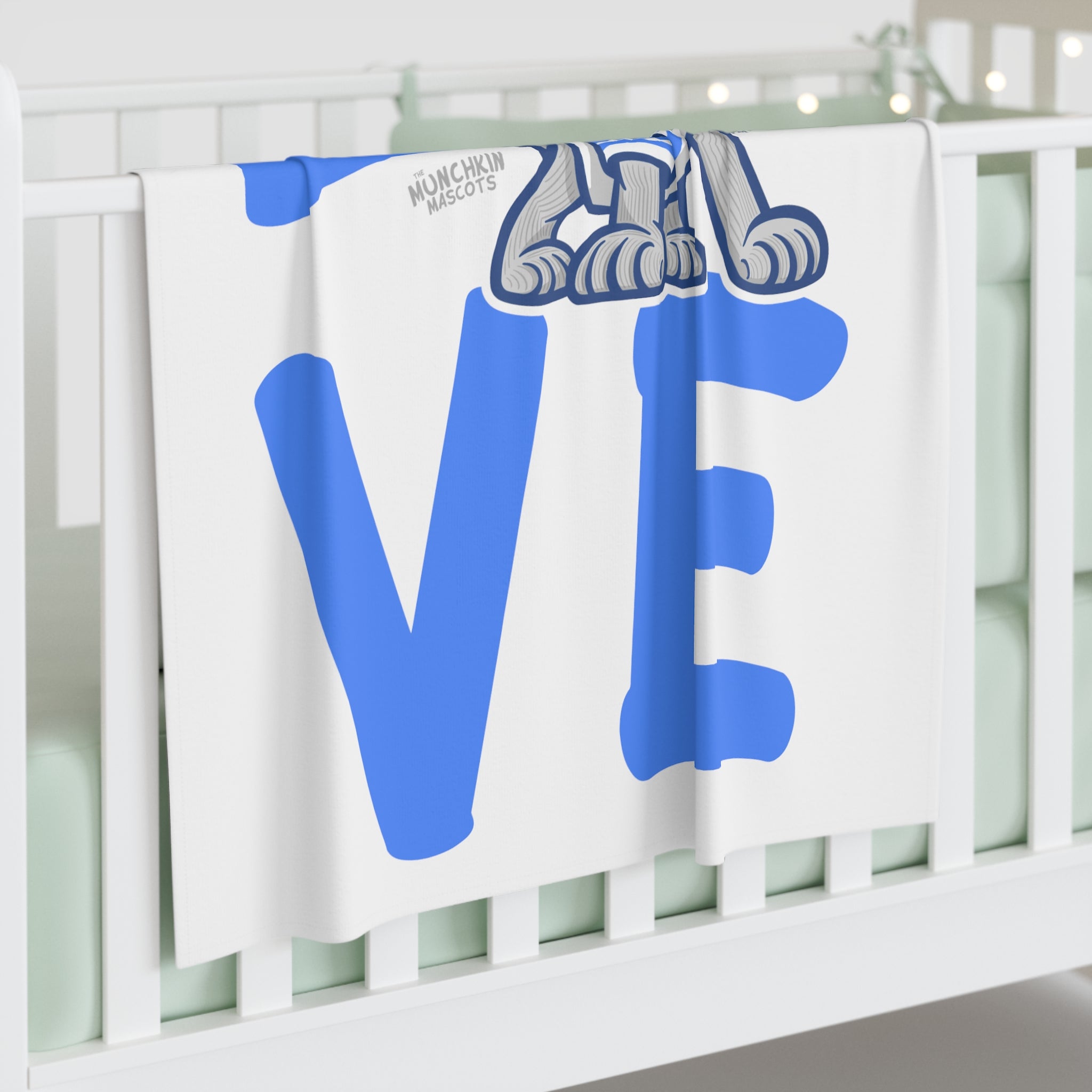 Baby Swaddle Blanket - LOVE - Lil' Miss Roary DET Football Printify