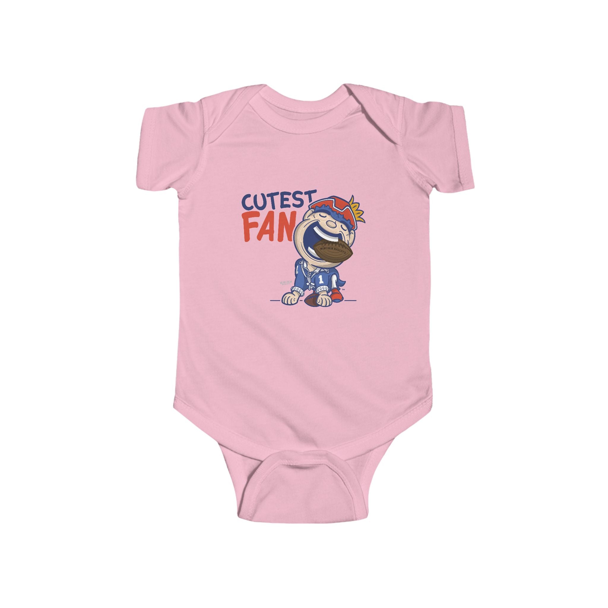 New England Football Newborn & Infant Lil' Pat 'Cutest Fan' Jersey Bodysuit | Hand-Drawn Art | Gifts for Newborns
