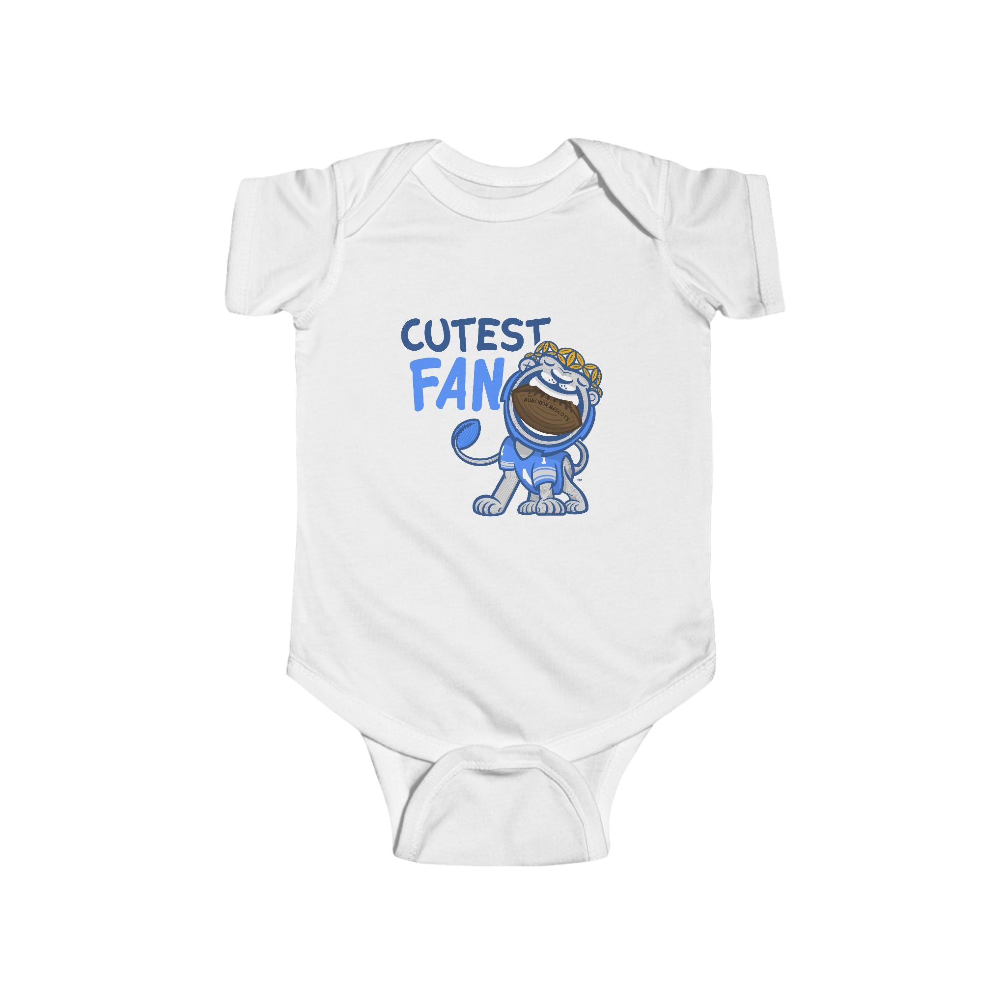 Detroit Football Newborn & Infant Lil' Miss Roary 'Cutest Fan' Jersey Bodysuit | Hand-Drawn Art | Gifts for Newborns