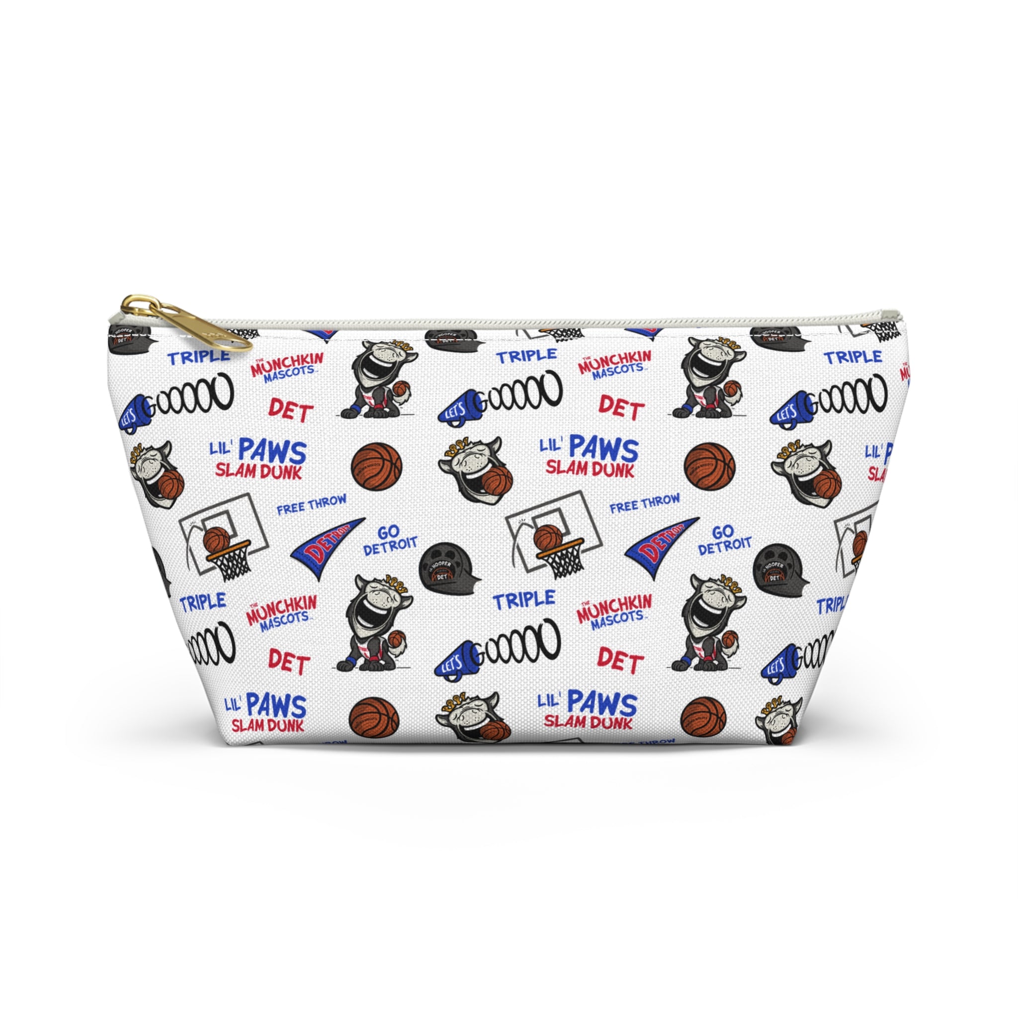 Detroit Basketball Accessory Pouch Lil' Hooper Themed | Hand-Drawn Art | Gifts for Kids