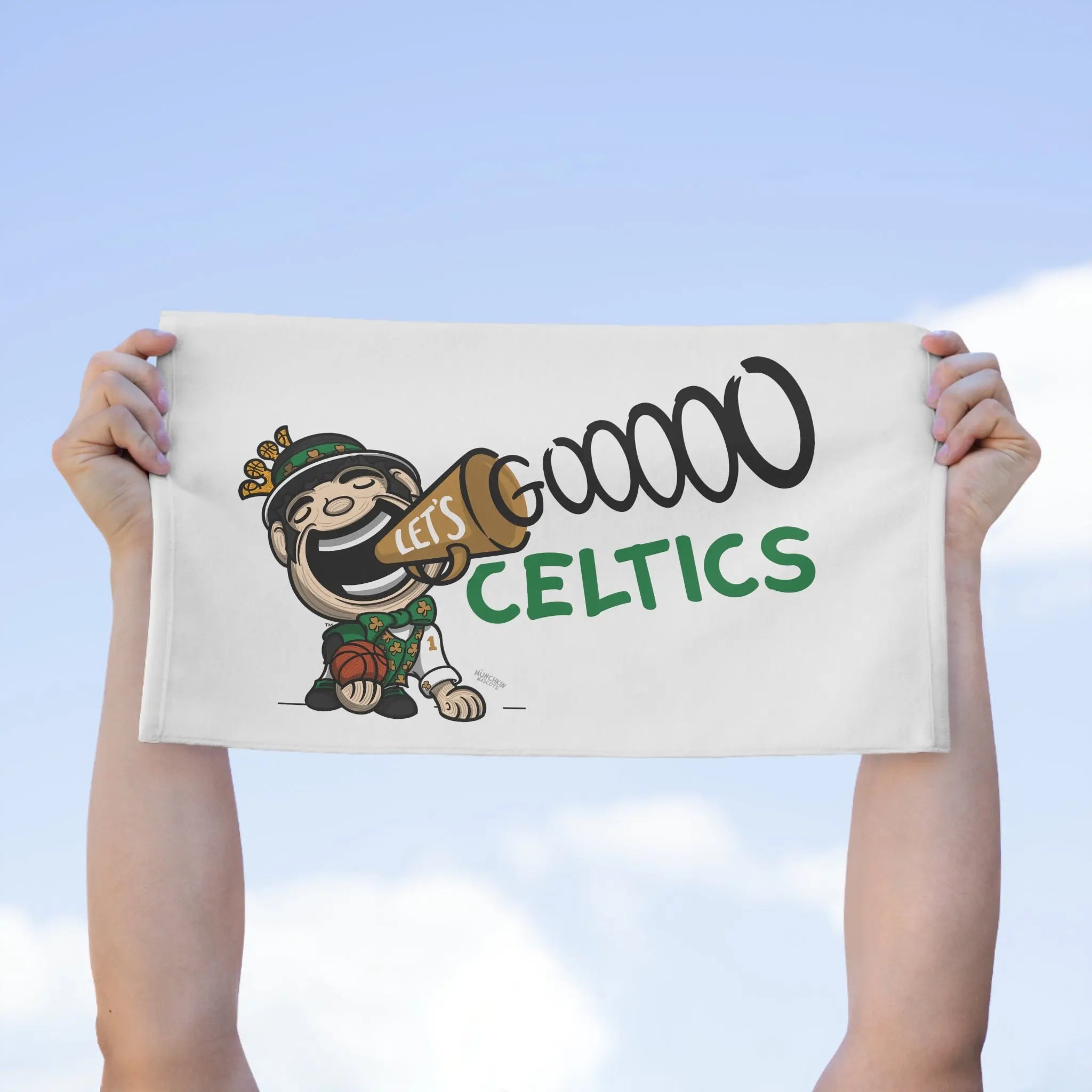 Rally Towel, 11x18 - Lets Go - Lil' Lucky BOS Basketball Printify