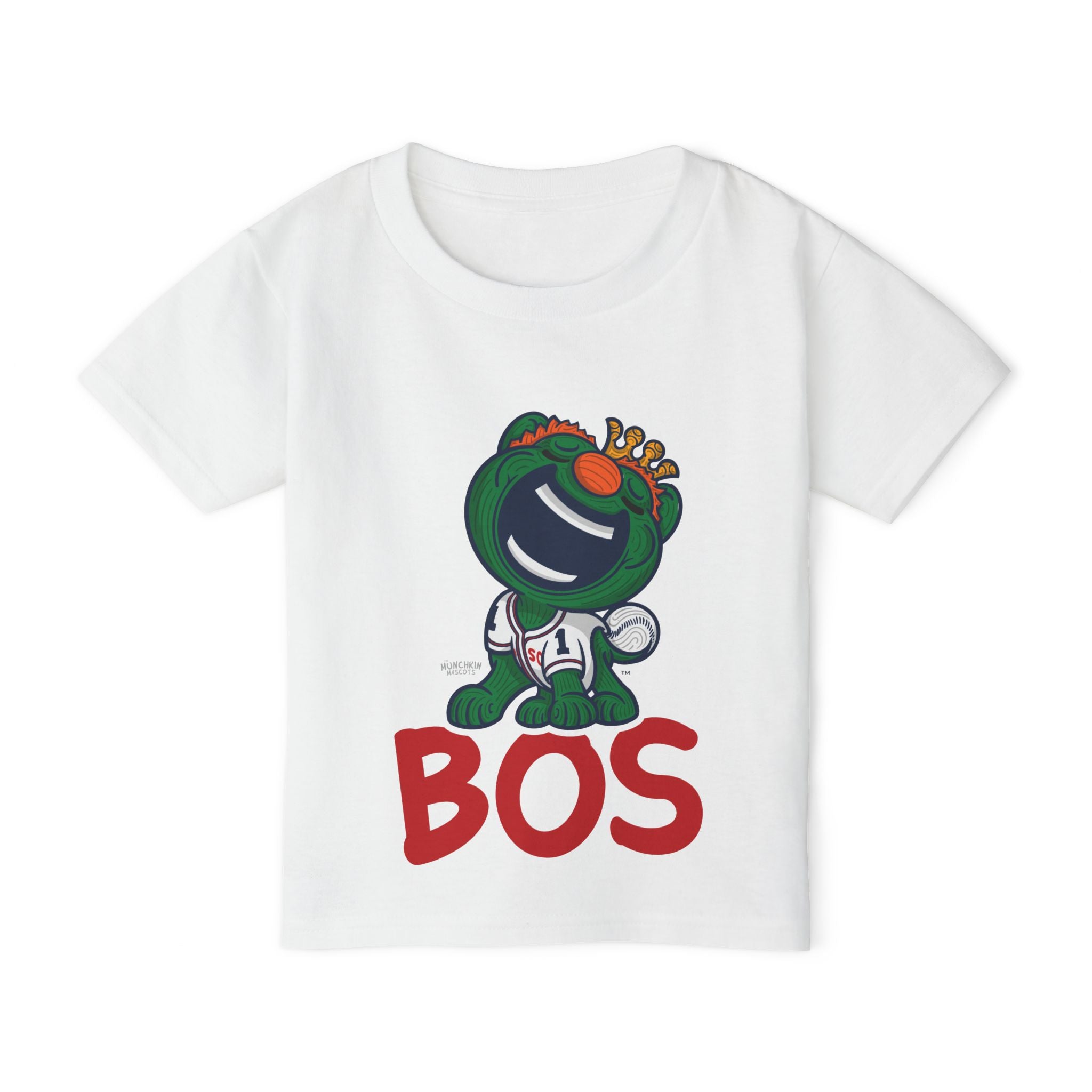Boston Baseball Toddler Tshirt Lil' Wally 'BOS' | Hand-Drawn Art | Gifts for Kids