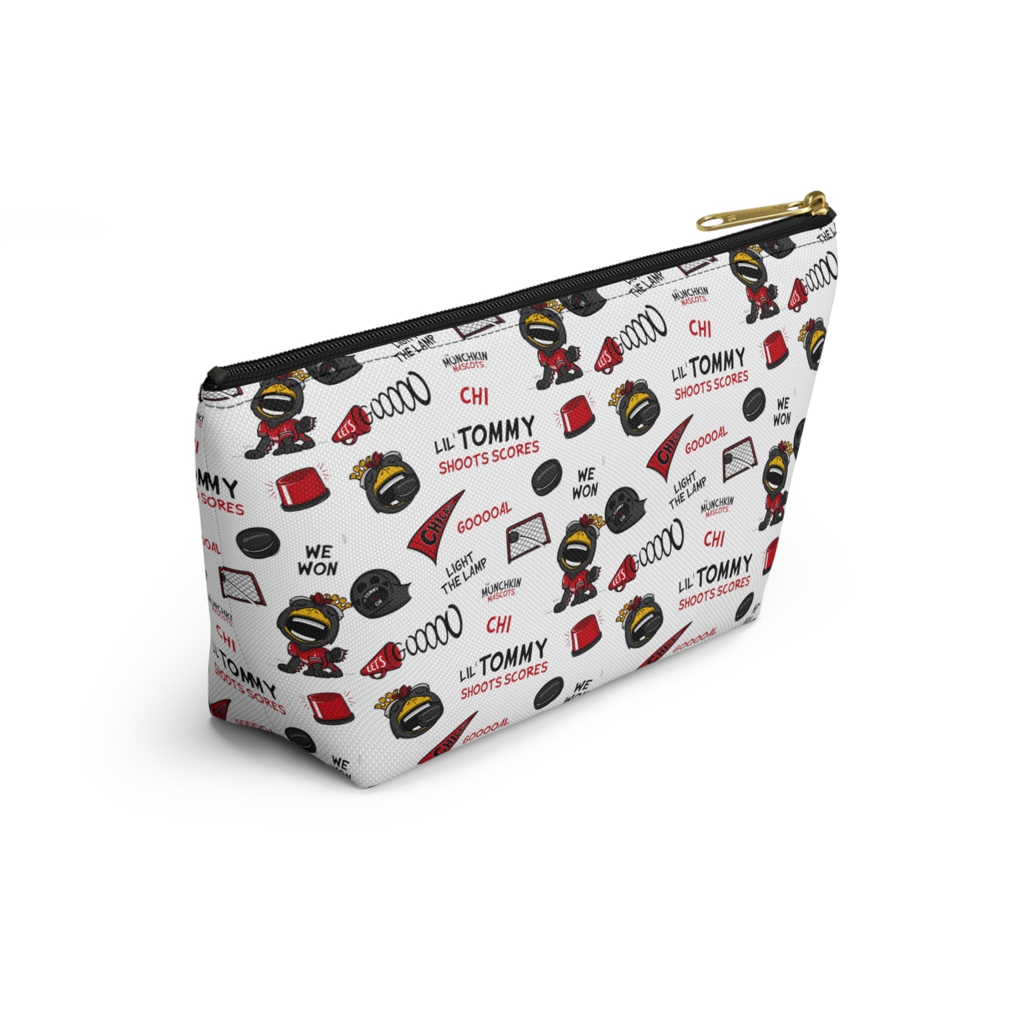 Accessory Pouch w T-bottom - Pattern - Lil' Tommy CHI Hockey Printify