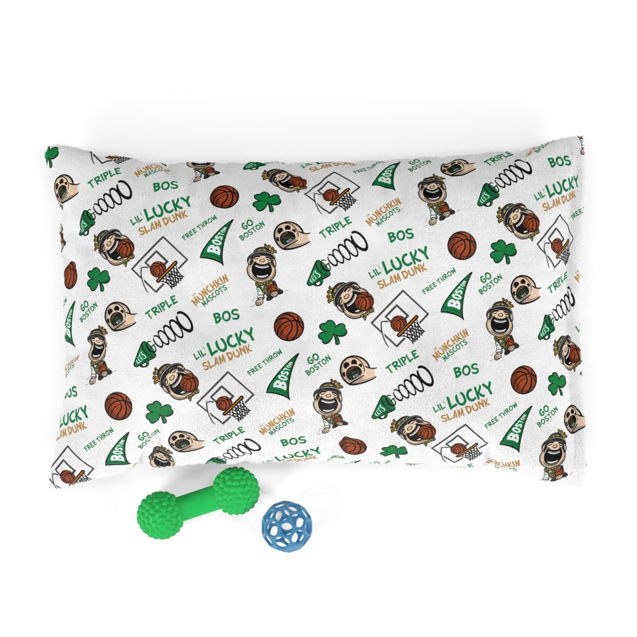 Pet Bed- Lets Go + Pattern - Lil' Lucky BOS Basketball Printify
