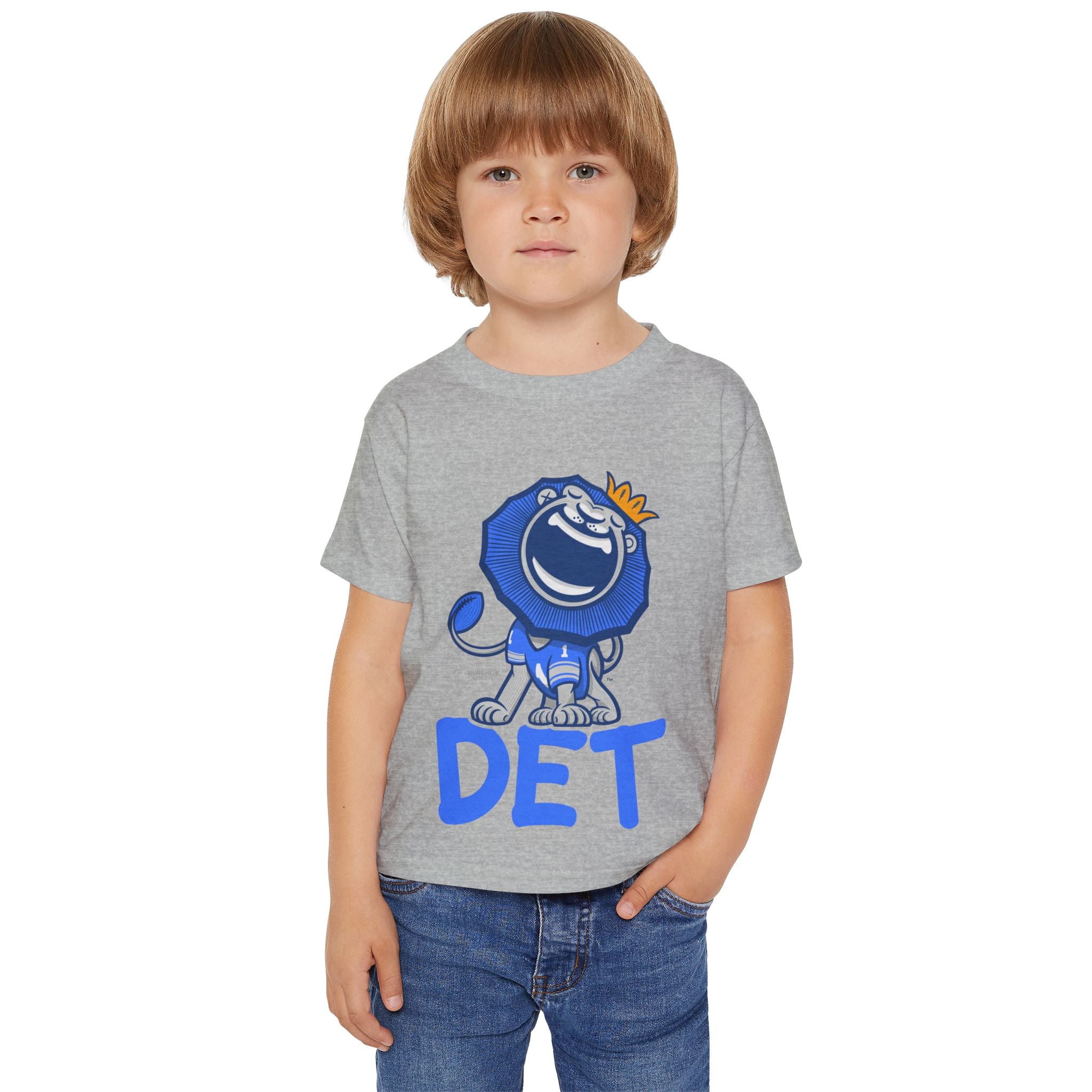 Detroit Football Toddler Tshirt Lil' Roary 'DET' | Hand-Drawn Art | Gifts for Kids