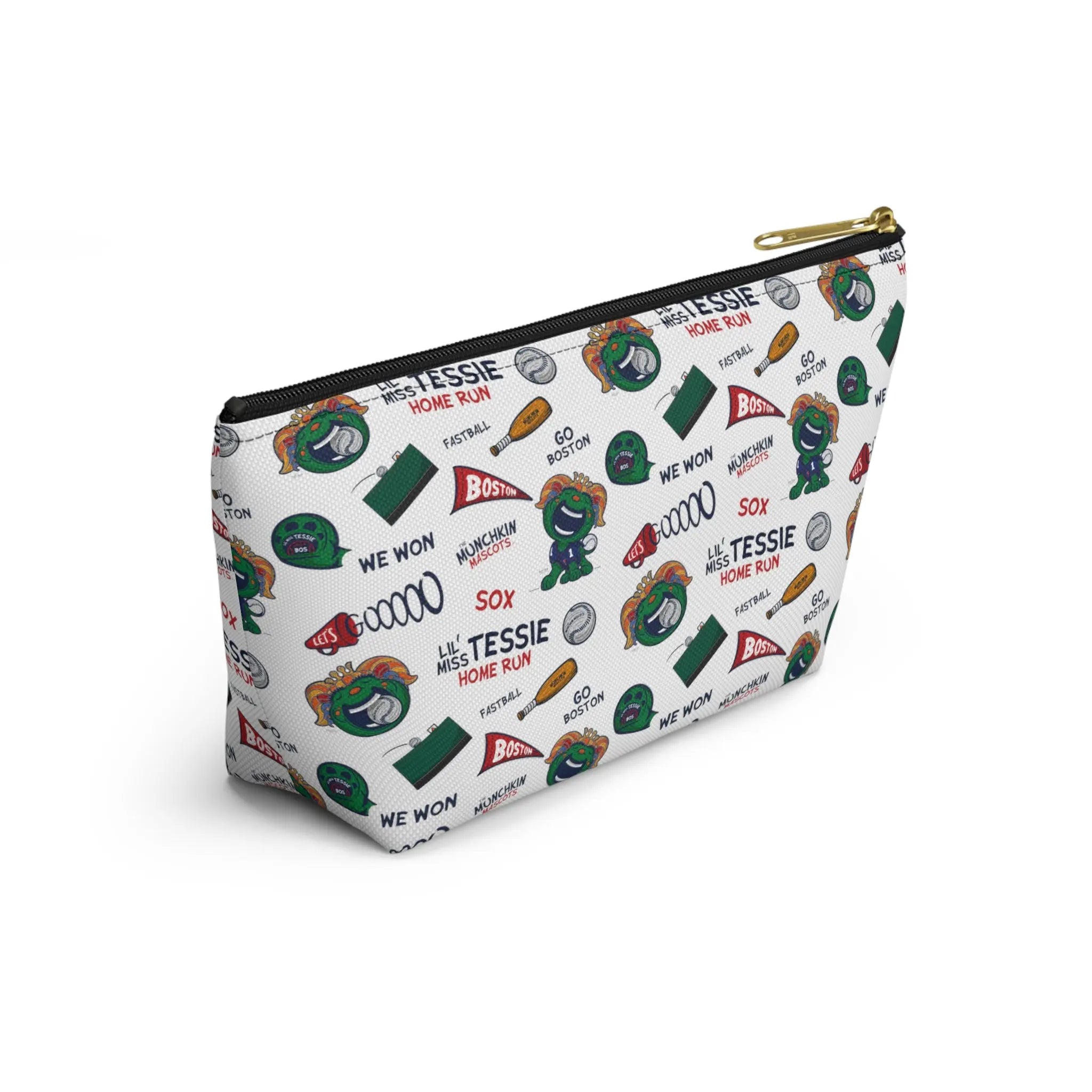Accessory Pouch w T-bottom - Pattern - Lil' Miss Tessie BOS Baseball Printify