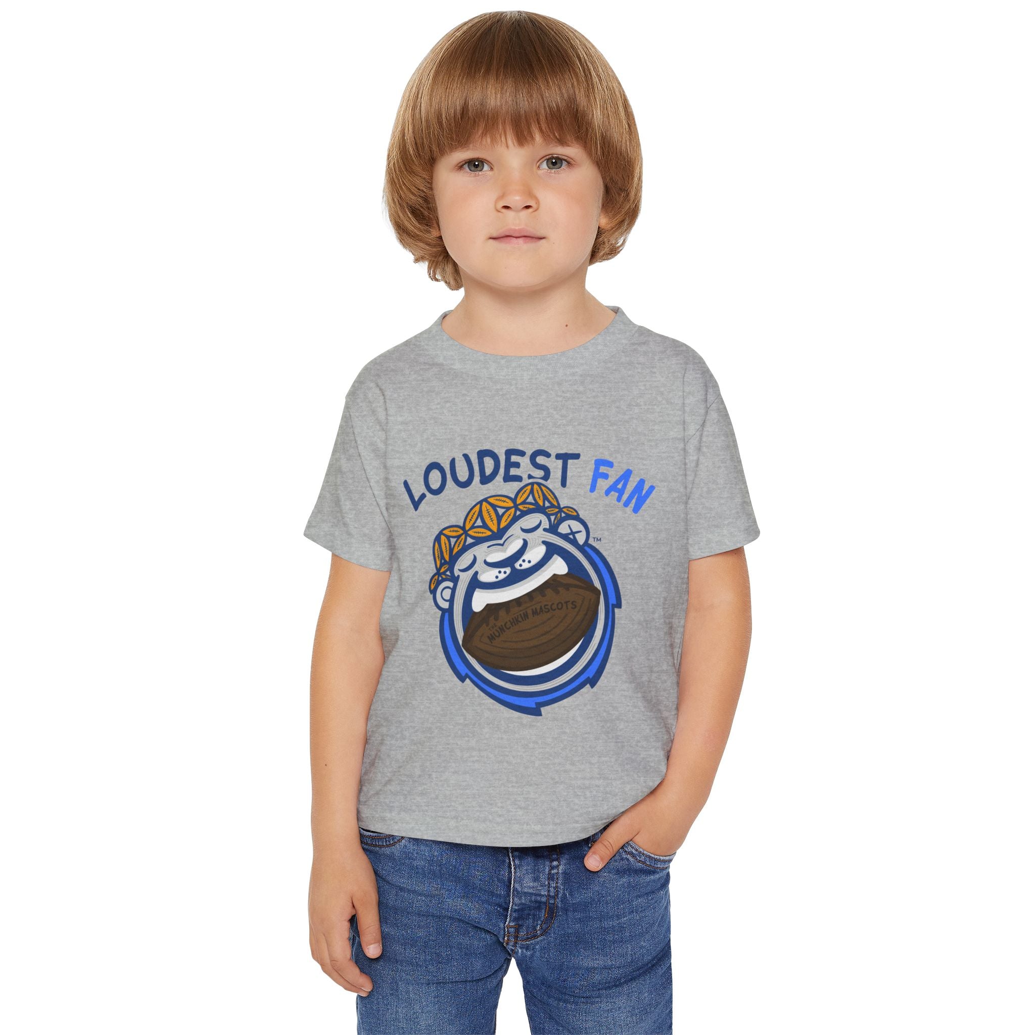Detroit Football Toddler Tshirt Lil' Miss Roary 'Loudest Fan' | Hand-Drawn Art | Gifts for Kids
