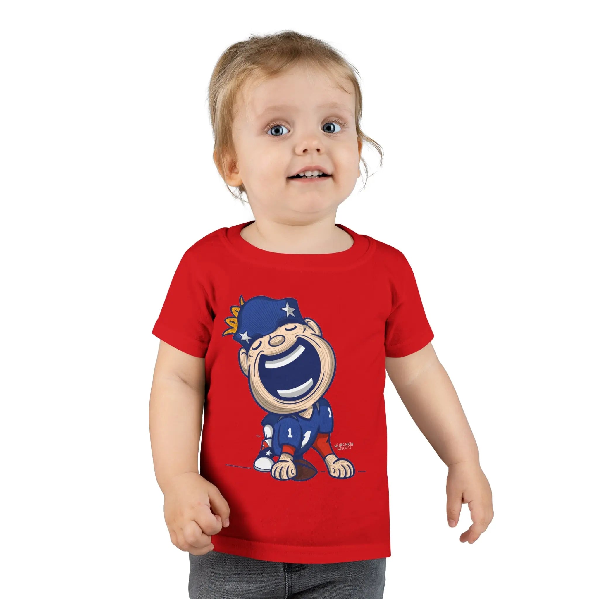 Toddler T-shirt - Blue Jersey - Lil' Pat NE Football Printify
