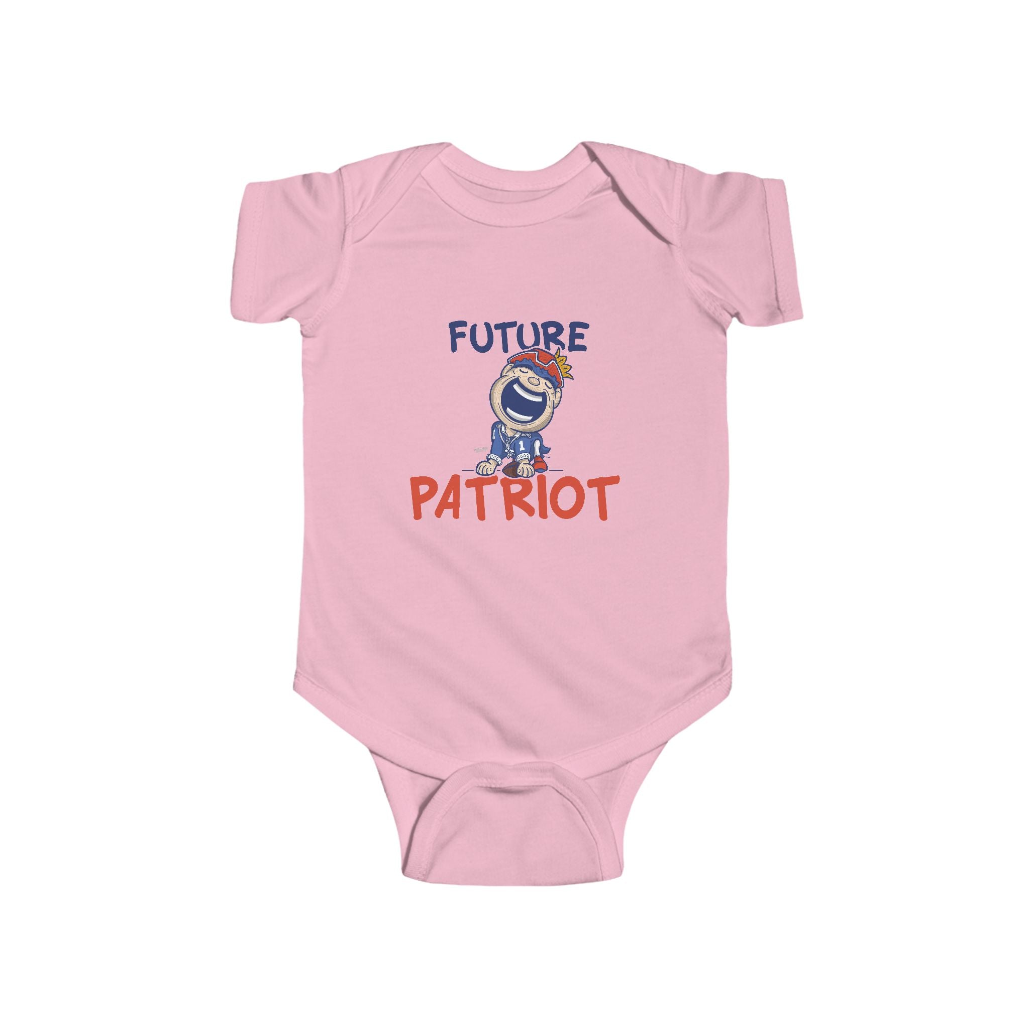 New England Football Newborn & Infant Lil' Pat 'Future' Jersey Bodysuit | Hand-Drawn Art | Gifts for Newborns