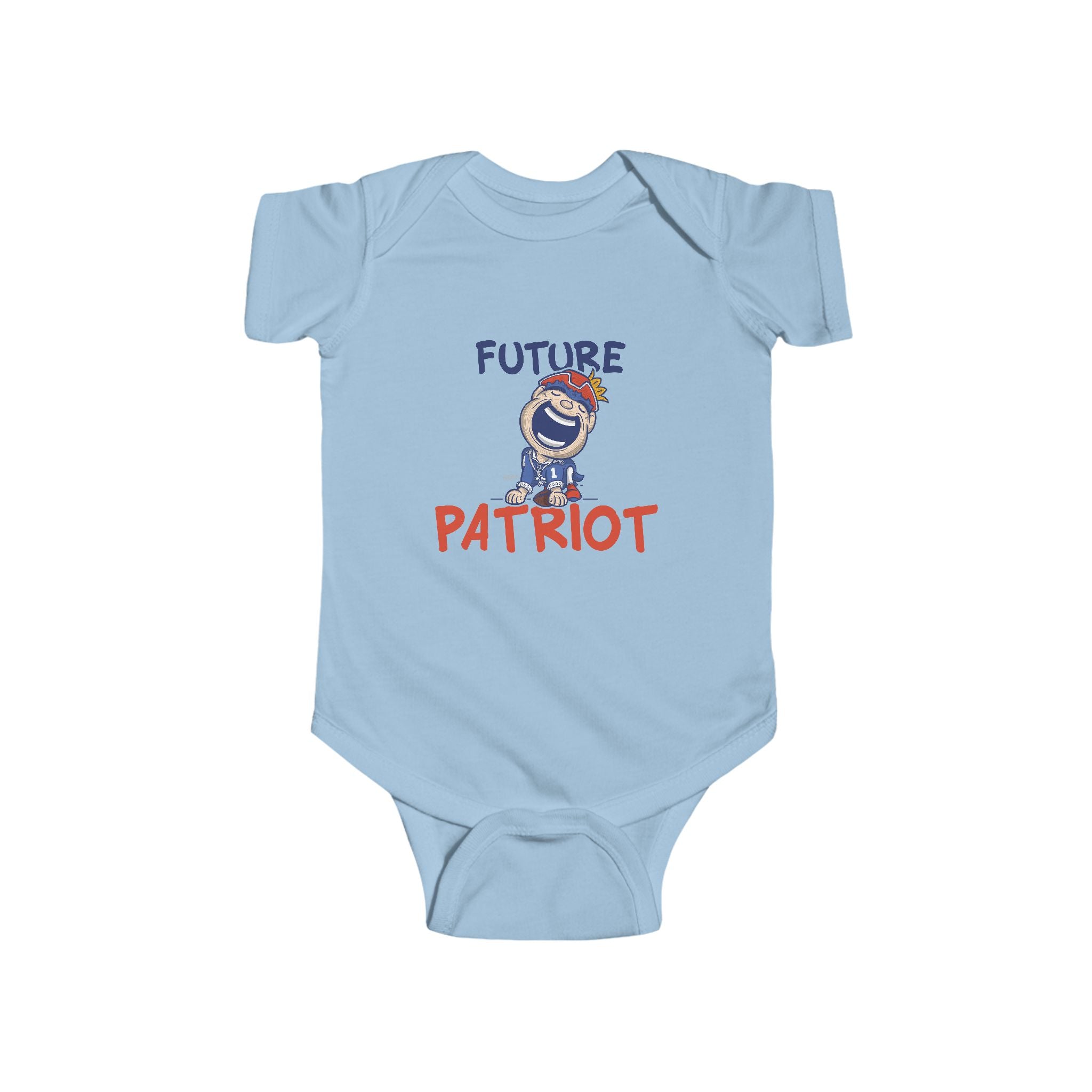 New England Football Newborn & Infant Lil' Pat 'Future' Jersey Bodysuit | Hand-Drawn Art | Gifts for Newborns