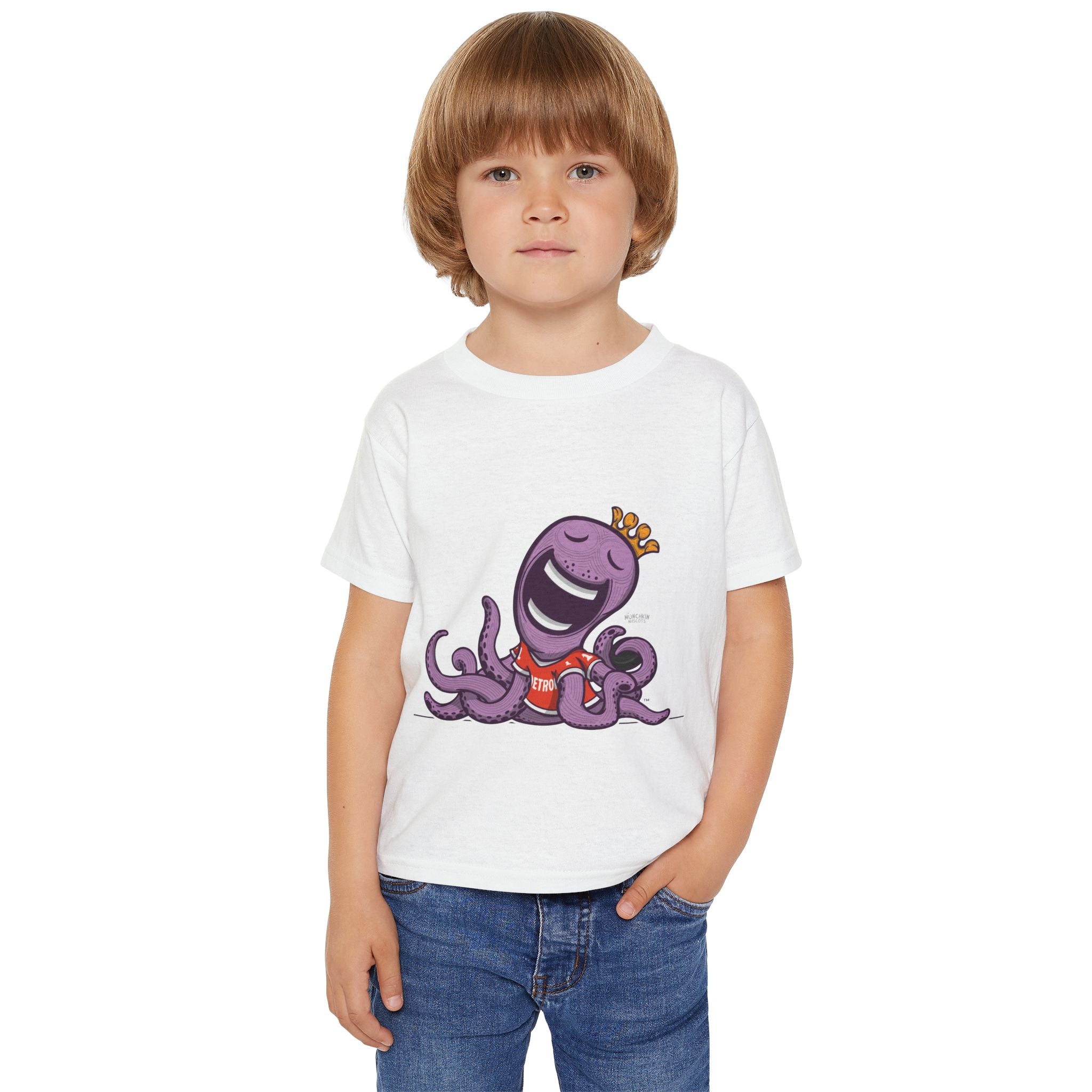 Detroit Hockey Toddler Tshirt Lil' Stanley 'Home/Away Mascot' | Hand-Drawn Art | Gifts for Kids
