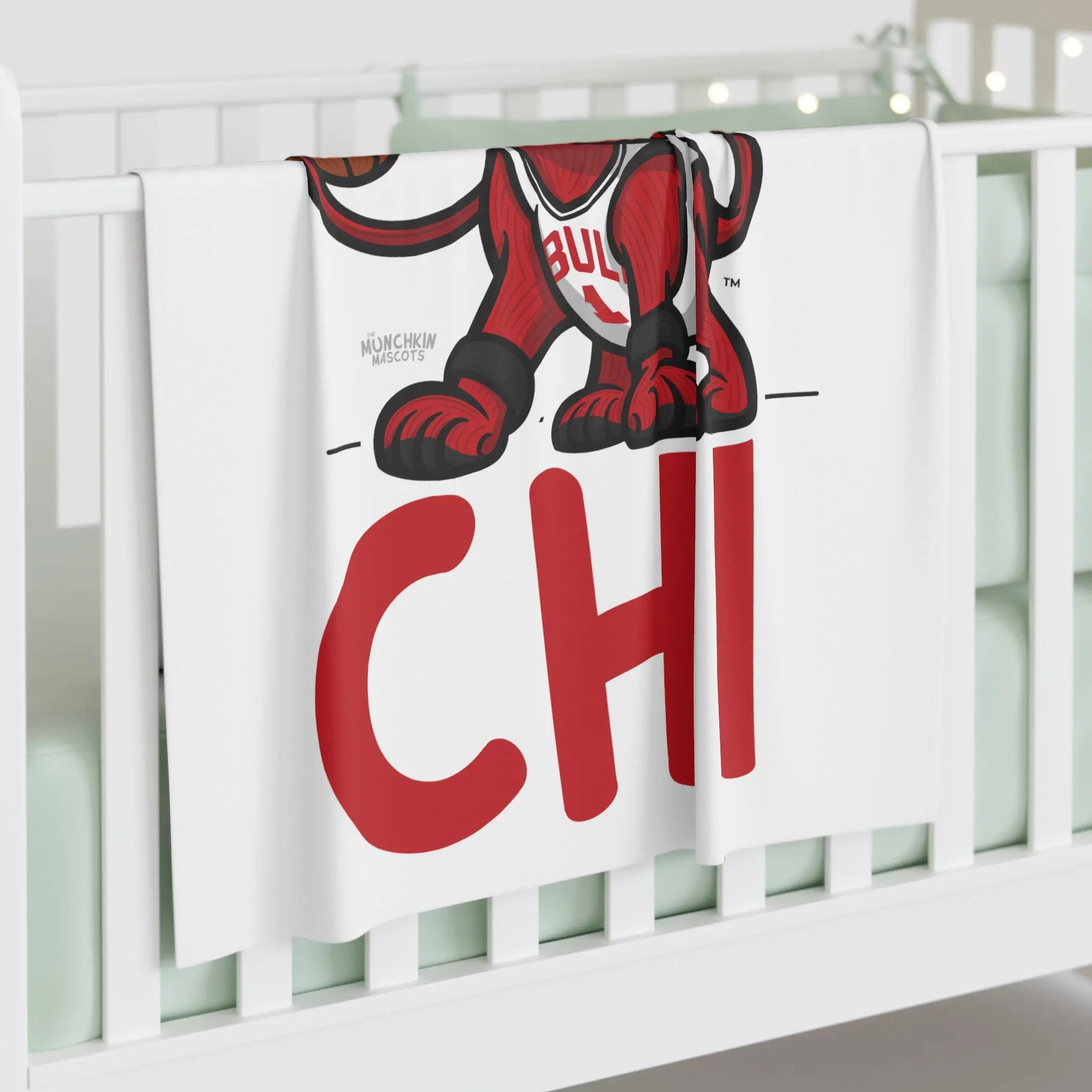 Baby Swaddle Blanket - CHI - Lil' Benny CHI Basketball Printify