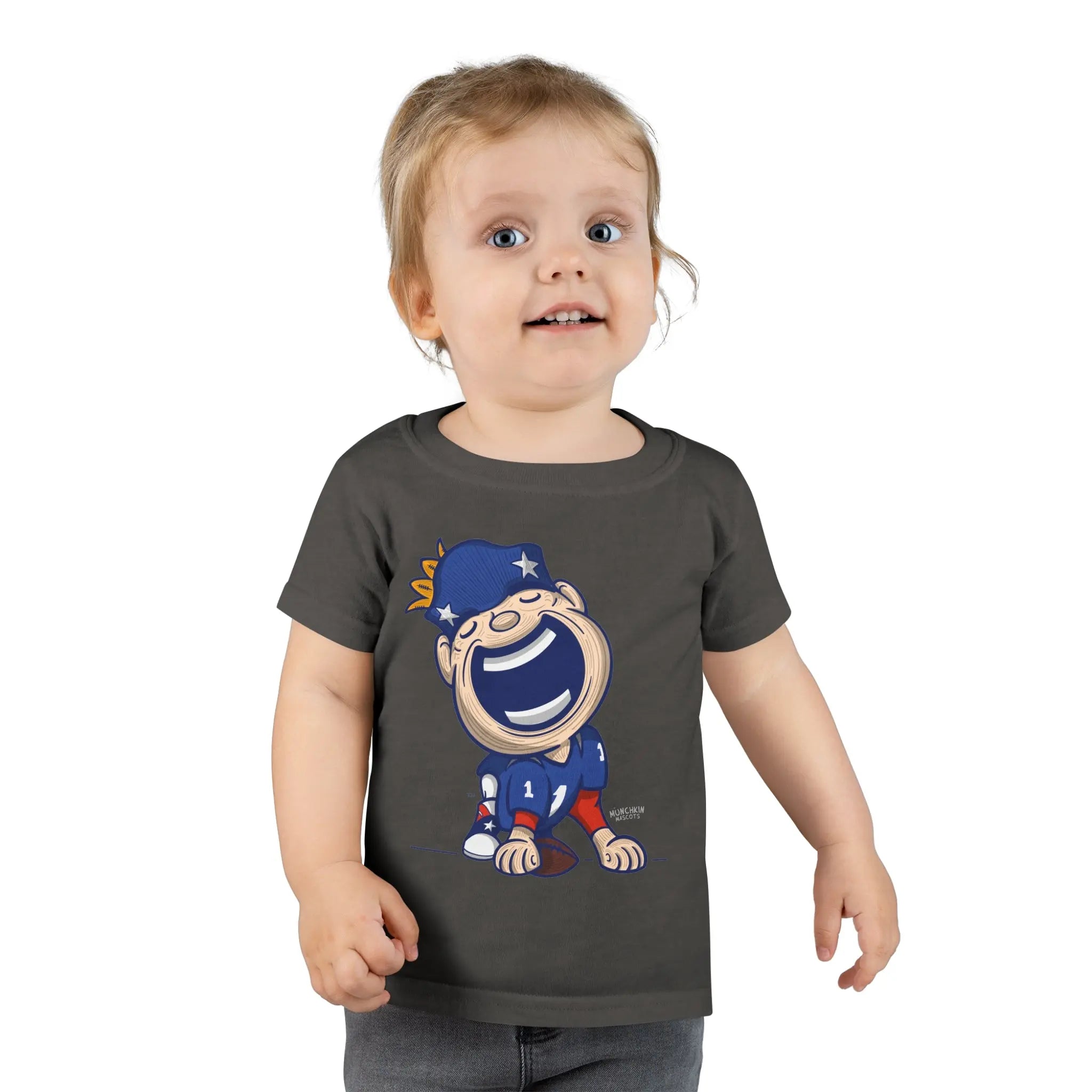 Toddler T-shirt - Blue Jersey - Lil' Pat NE Football Printify