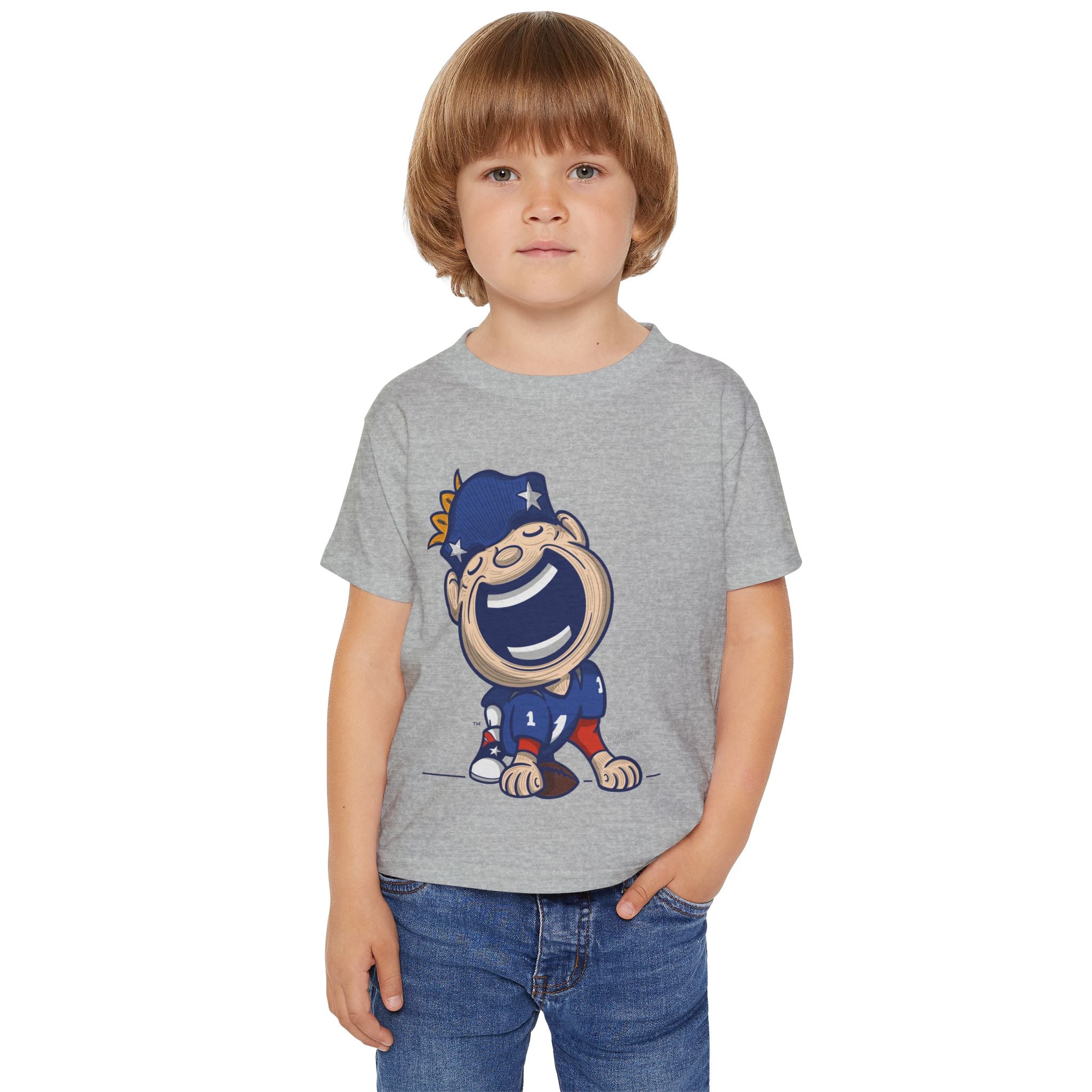 New England Football Toddler Tshirt Lil' Pat 'Home/Away Mascot' | Hand-Drawn Art | Gifts for Kids