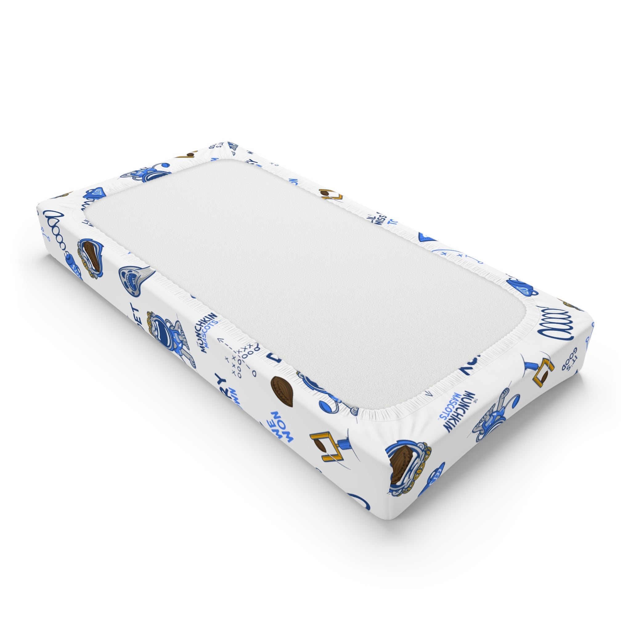 Baby Changing Pad Cover - Pattern - Lil' Miss Roary DET Football Printify