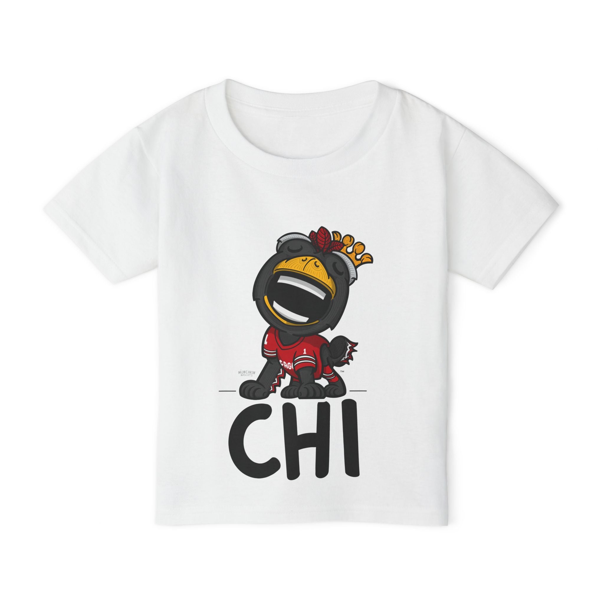 Chicago Hockey Toddler Tshirt Lil' Tommy 'CHI' | Hand-Drawn Art | Gifts for Kids