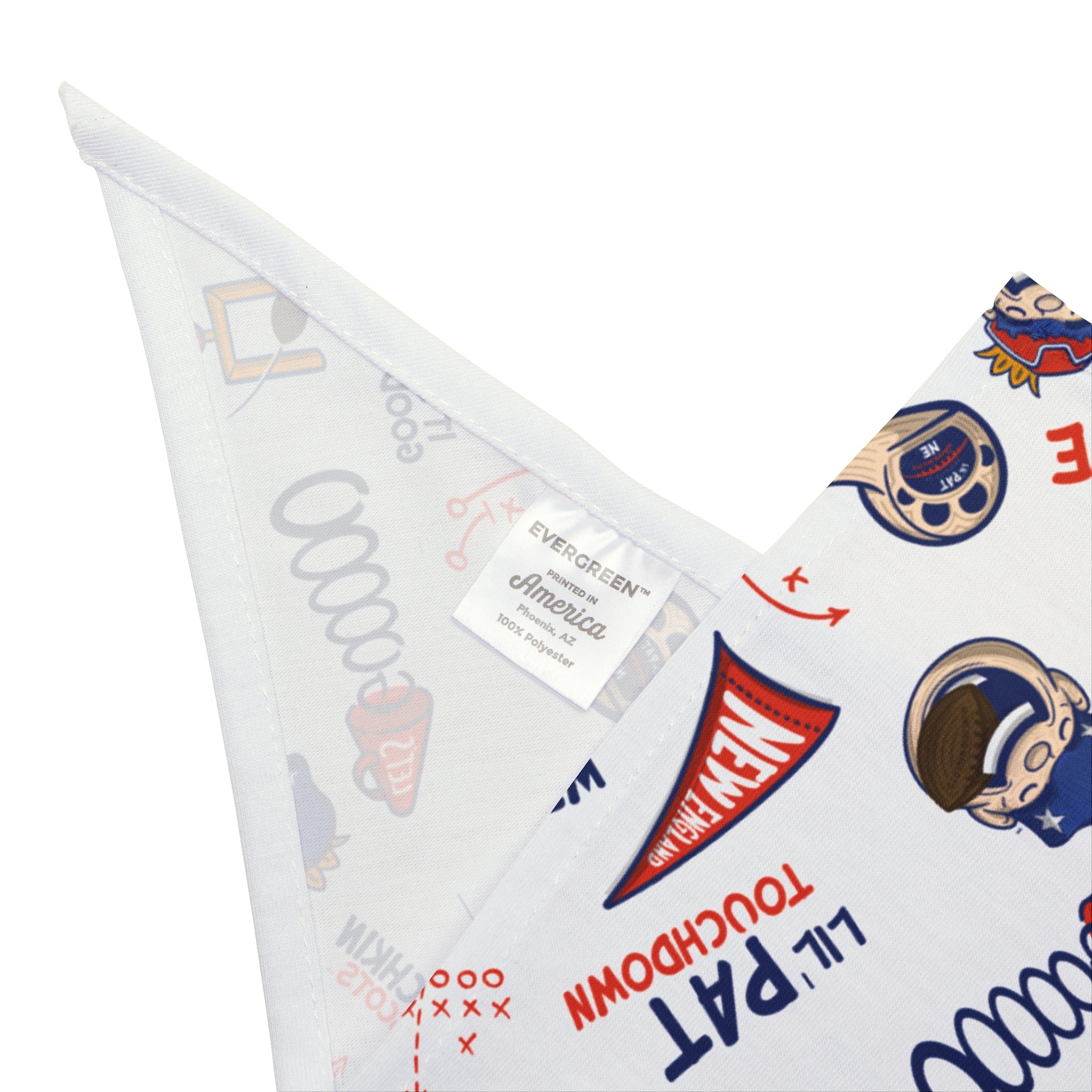New England Football Pet Bandana Lil' Pat Pattern | Hand-Drawn Art | Gifts for Pets
