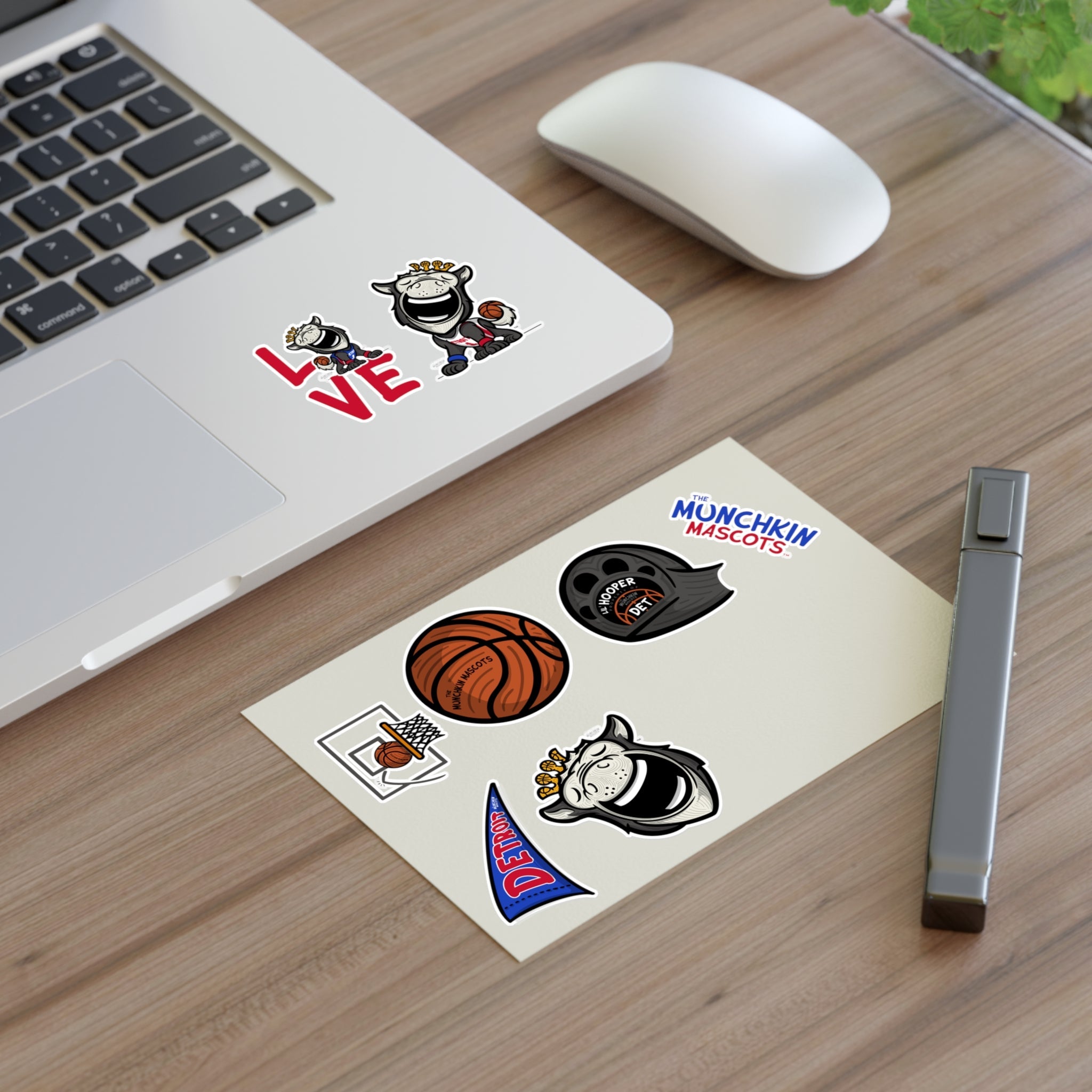 Sticker Sheets - Mascots - Lil' Hooper DET Basketball Printify