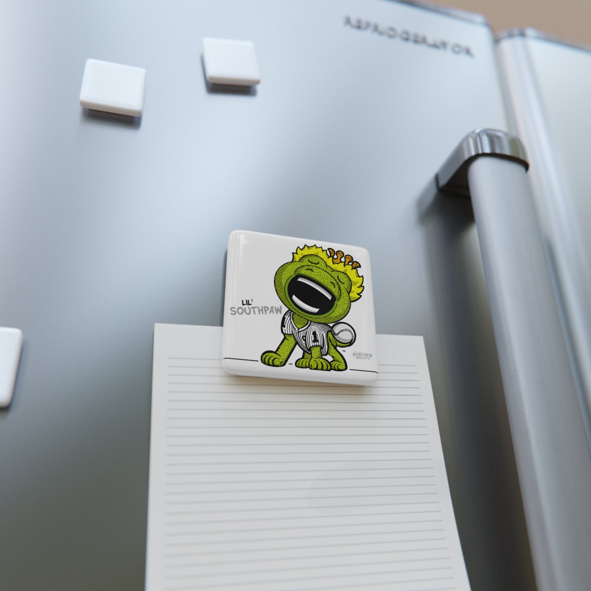 Chicago Baseball Porcelain Magnet Lil' Southpaw 'Munchkin Mascot' | Hand-Drawn Art | Gifts for Kids