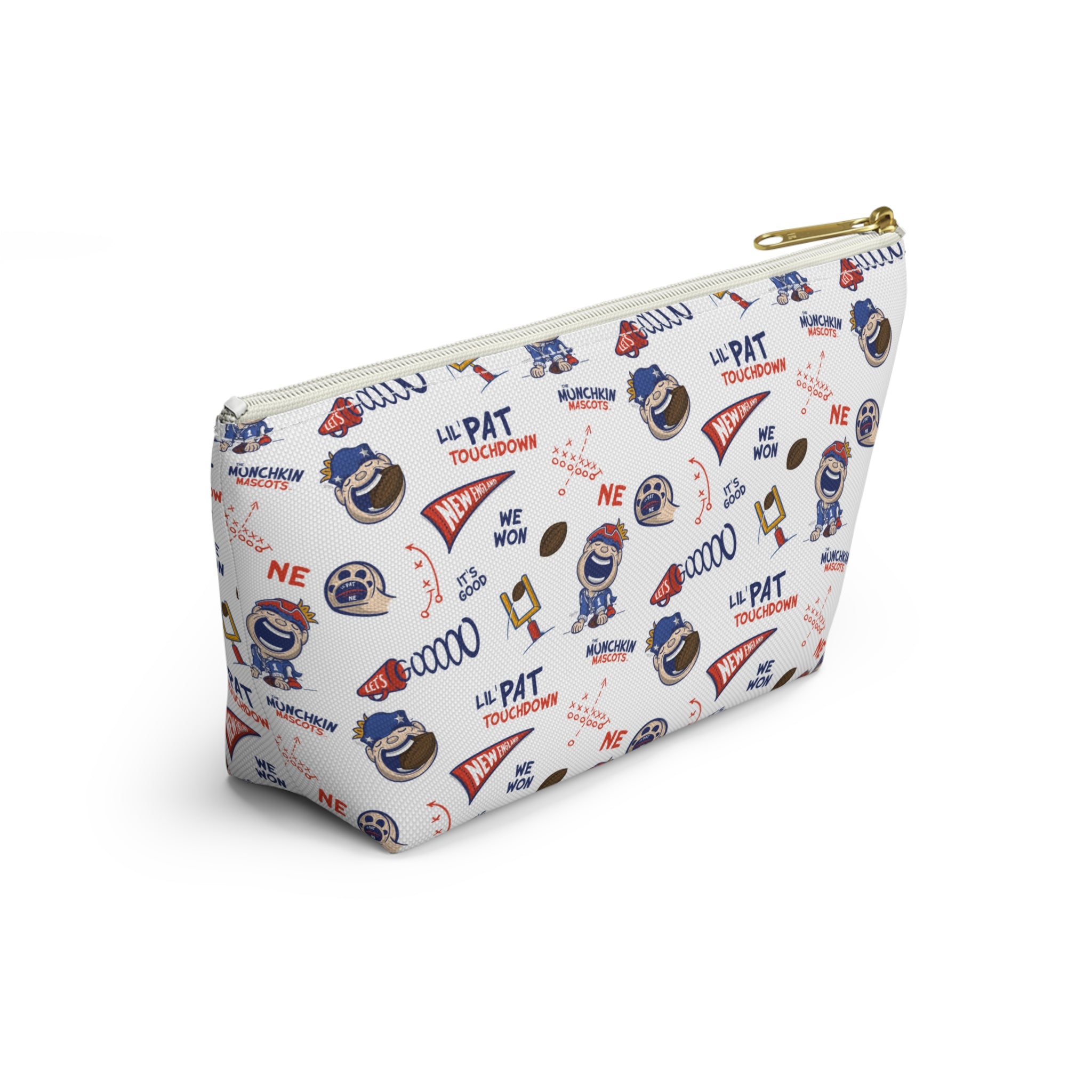 New England Football Accessory Pouch Lil' Pat Themed | Hand-Drawn Art | Gifts for Kids