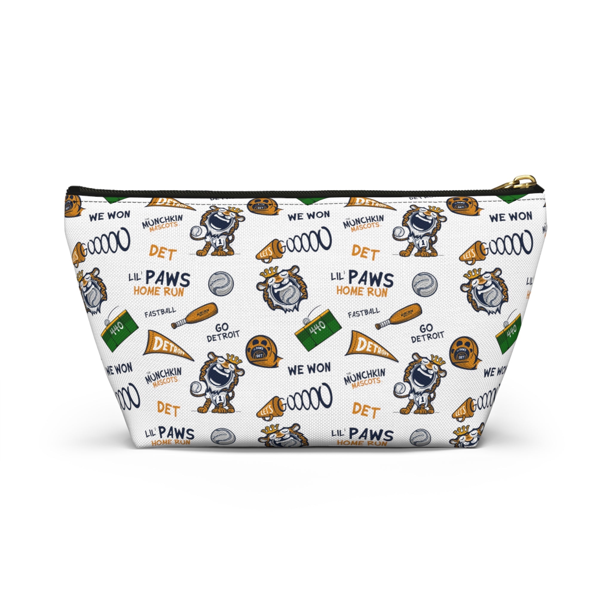 Accessory Pouch w T-bottom - Pattern - Lil' Paws DET Baseball Printify