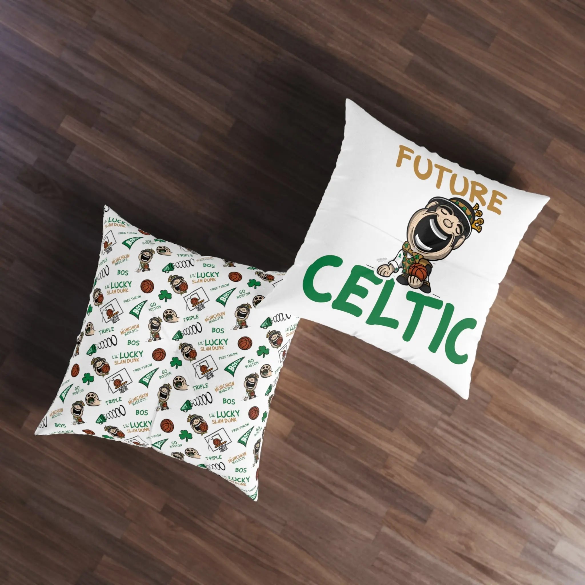 Tufted Floor Pillow, Square - Pattern + Future - Lil' Lucky BOS Basketball Printify