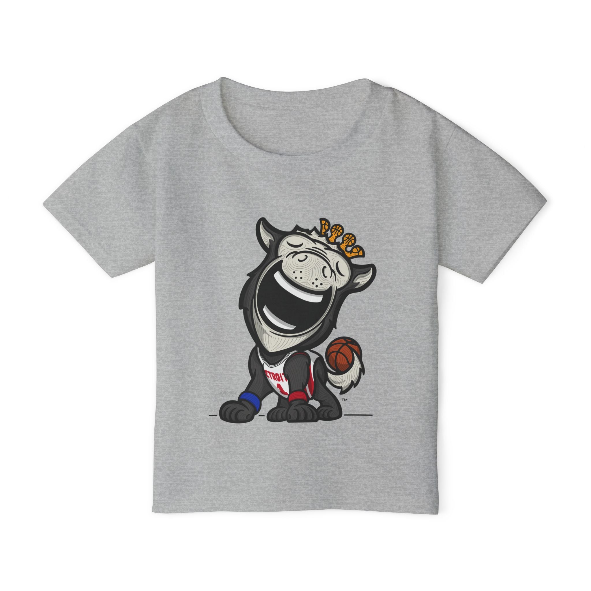 Detroit Basketball Toddler Tshirt Lil' Hooper 'Home/Away Mascot' | Hand-Drawn Art | Gifts for Kids