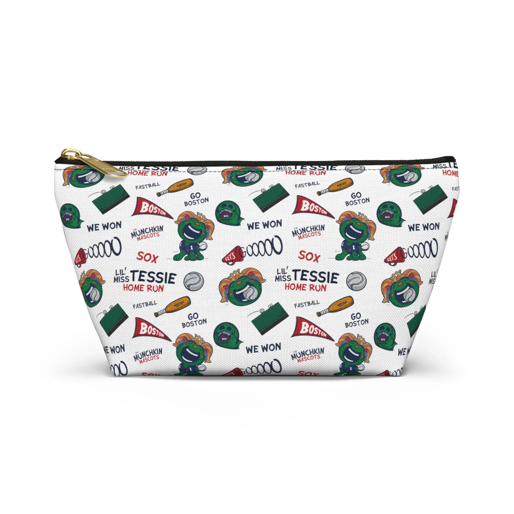 Accessory Pouch w T-bottom - Pattern - Lil' Miss Tessie BOS Baseball Printify