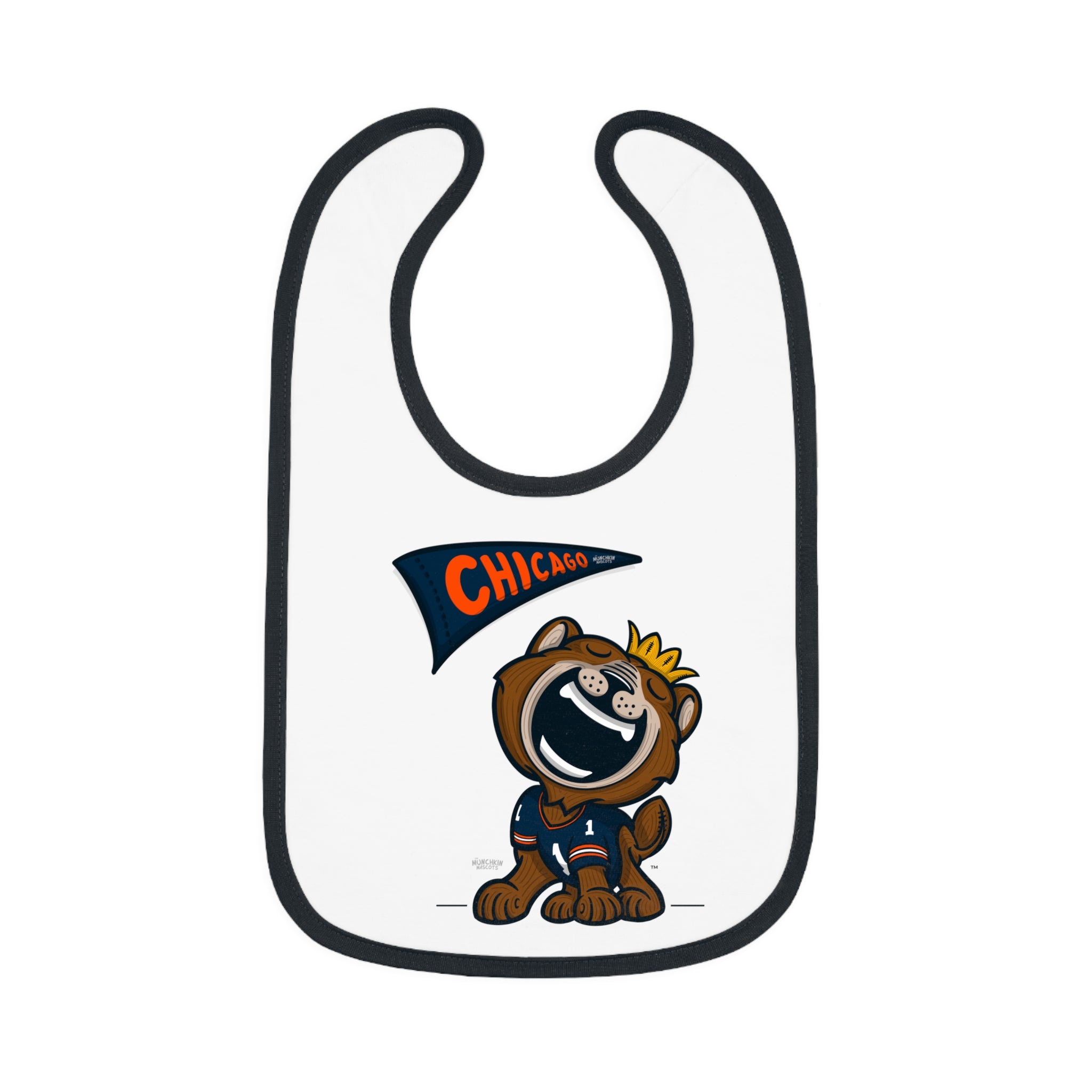 Chicago Football Baby Bib & Infant Lil' Staley Themed | Hand-Drawn Art | Gifts for Newborns