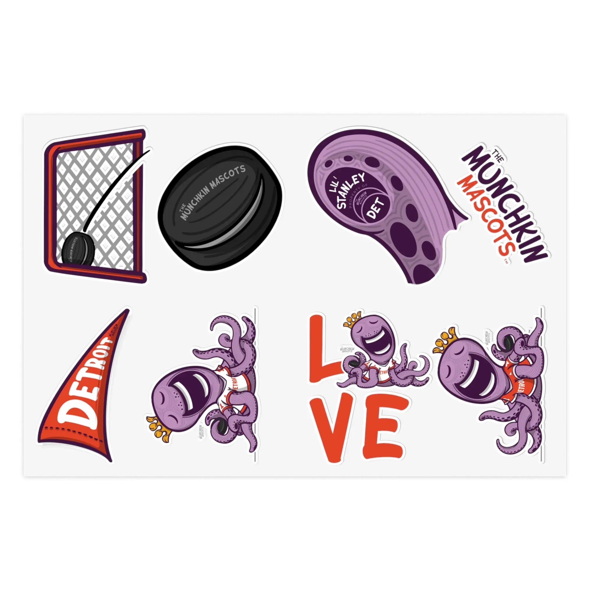 Sticker Sheets - Lil' Stanley DET Hockey Printify