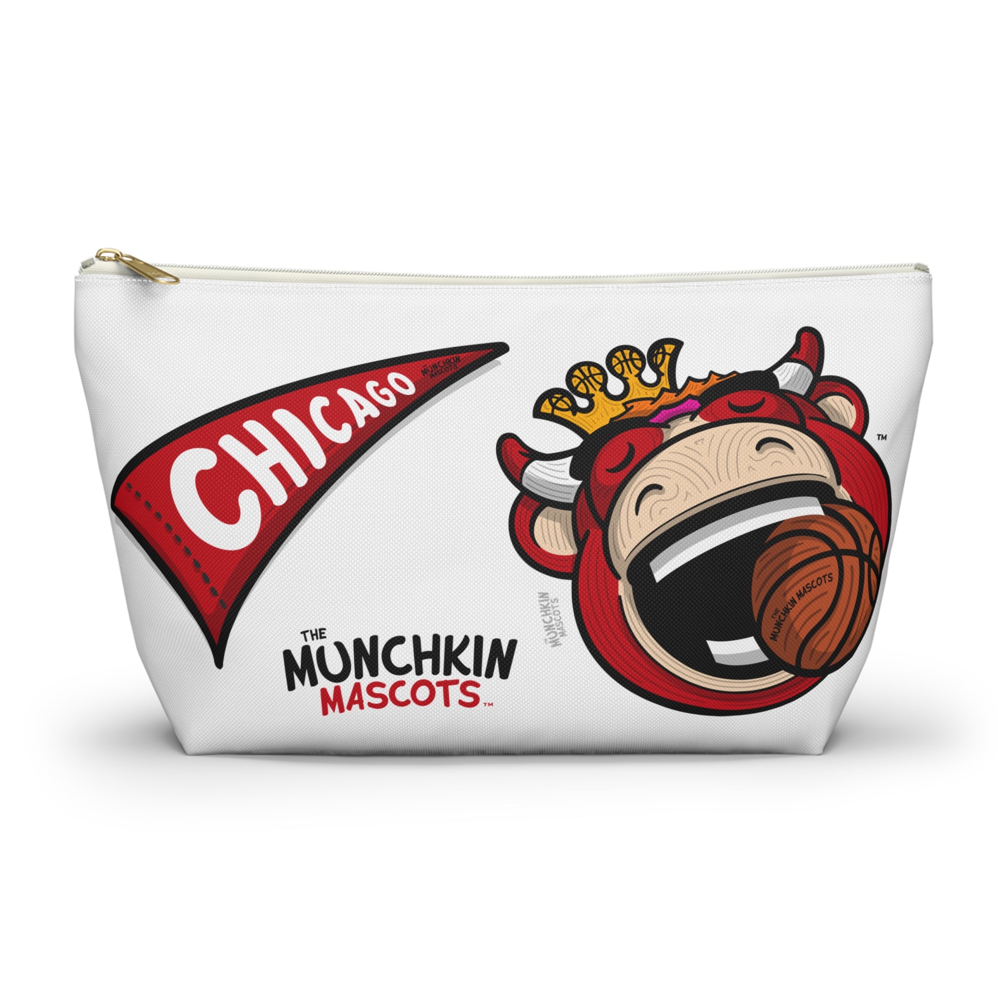 Chicago Basketball Accessory Pouch Lil' Benny Themed | Hand-Drawn Art | Gifts for Kids
