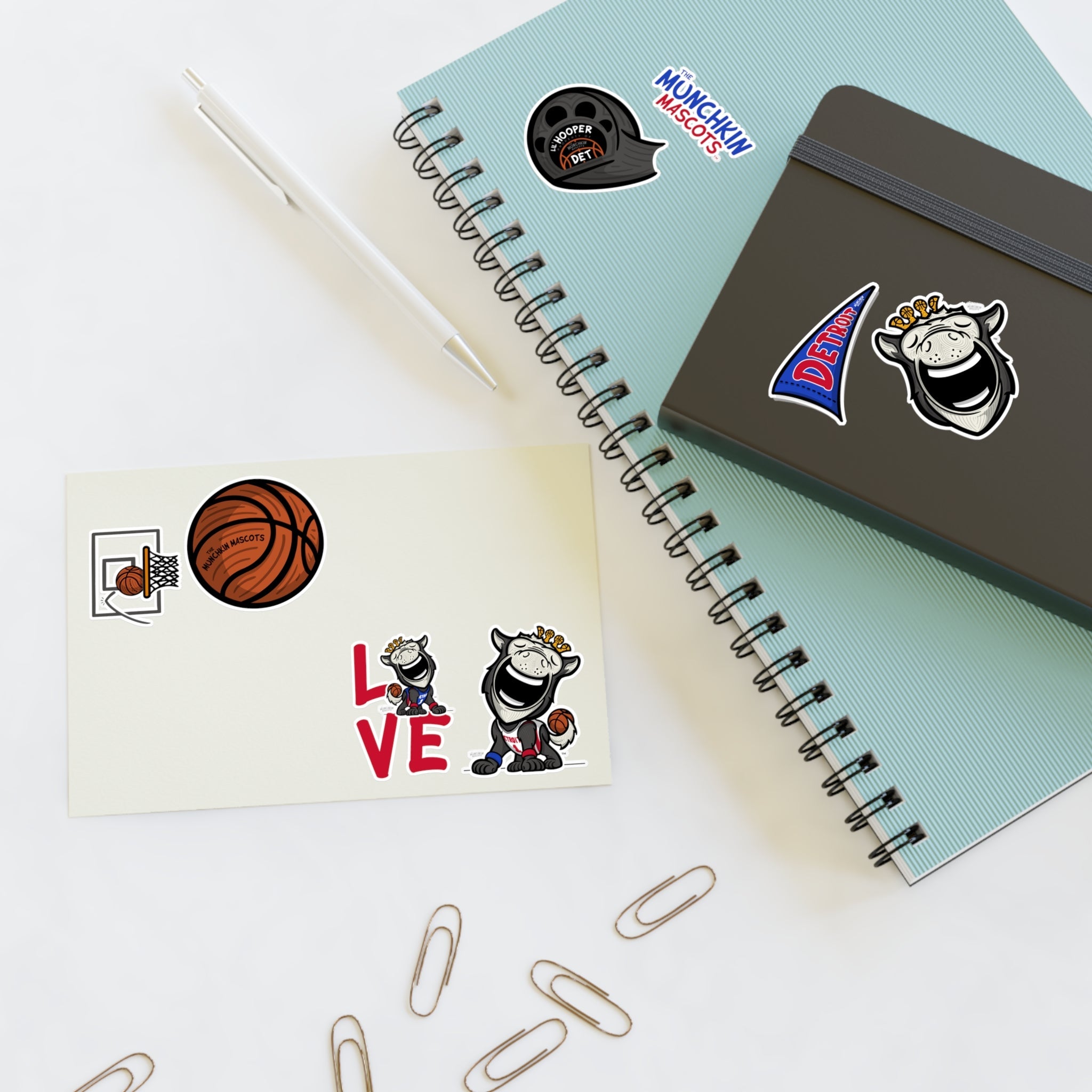 Sticker Sheets - Mascots - Lil' Hooper DET Basketball Printify