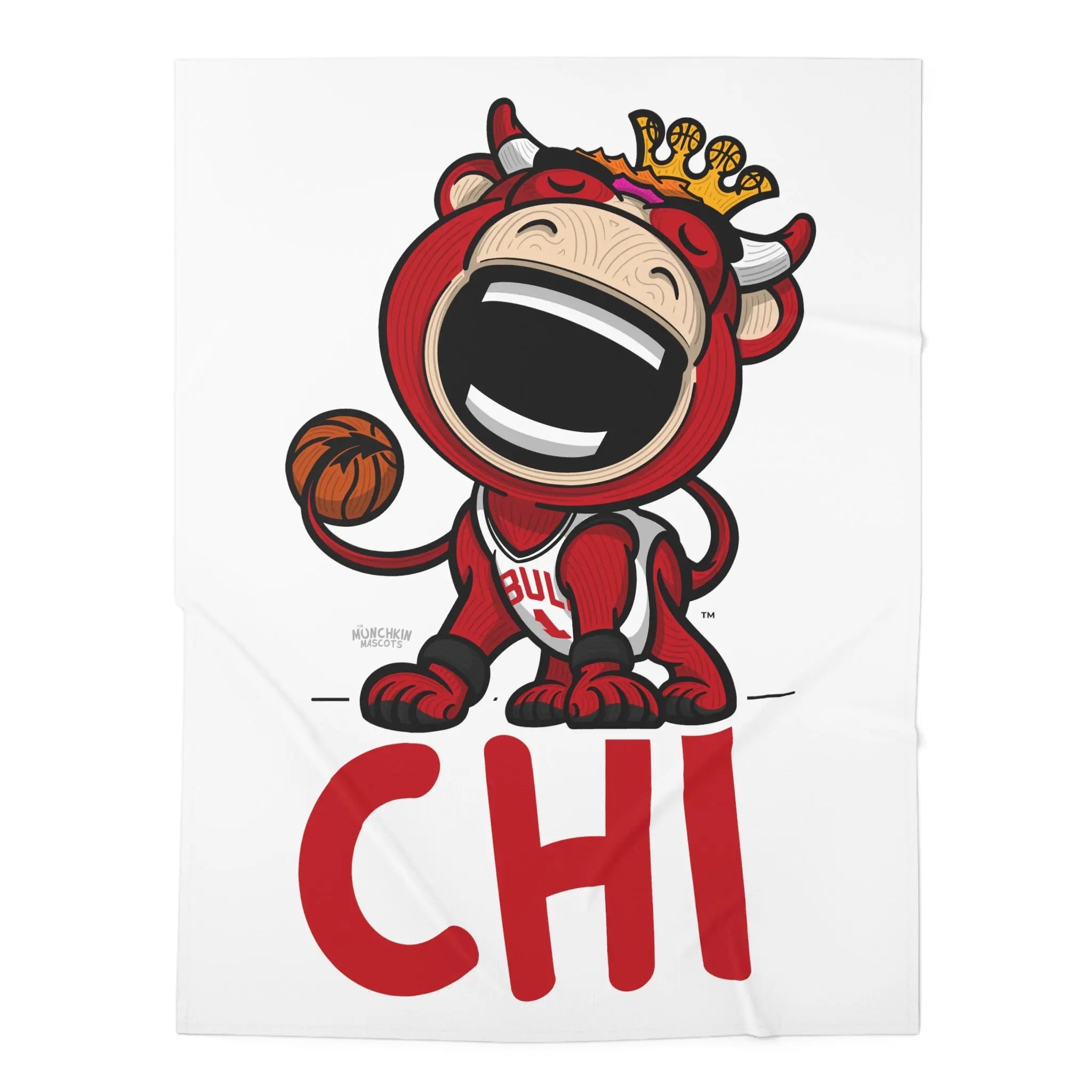 Baby Swaddle Blanket - CHI - Lil' Benny CHI Basketball Printify