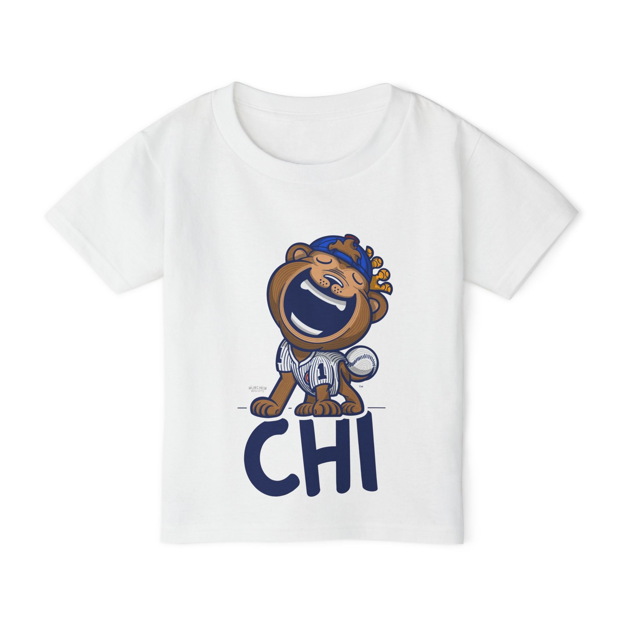 Chicago Baseball Toddler Tshirt Lil' Clark 'CHI' | Hand-Drawn Art | Gifts for Kids