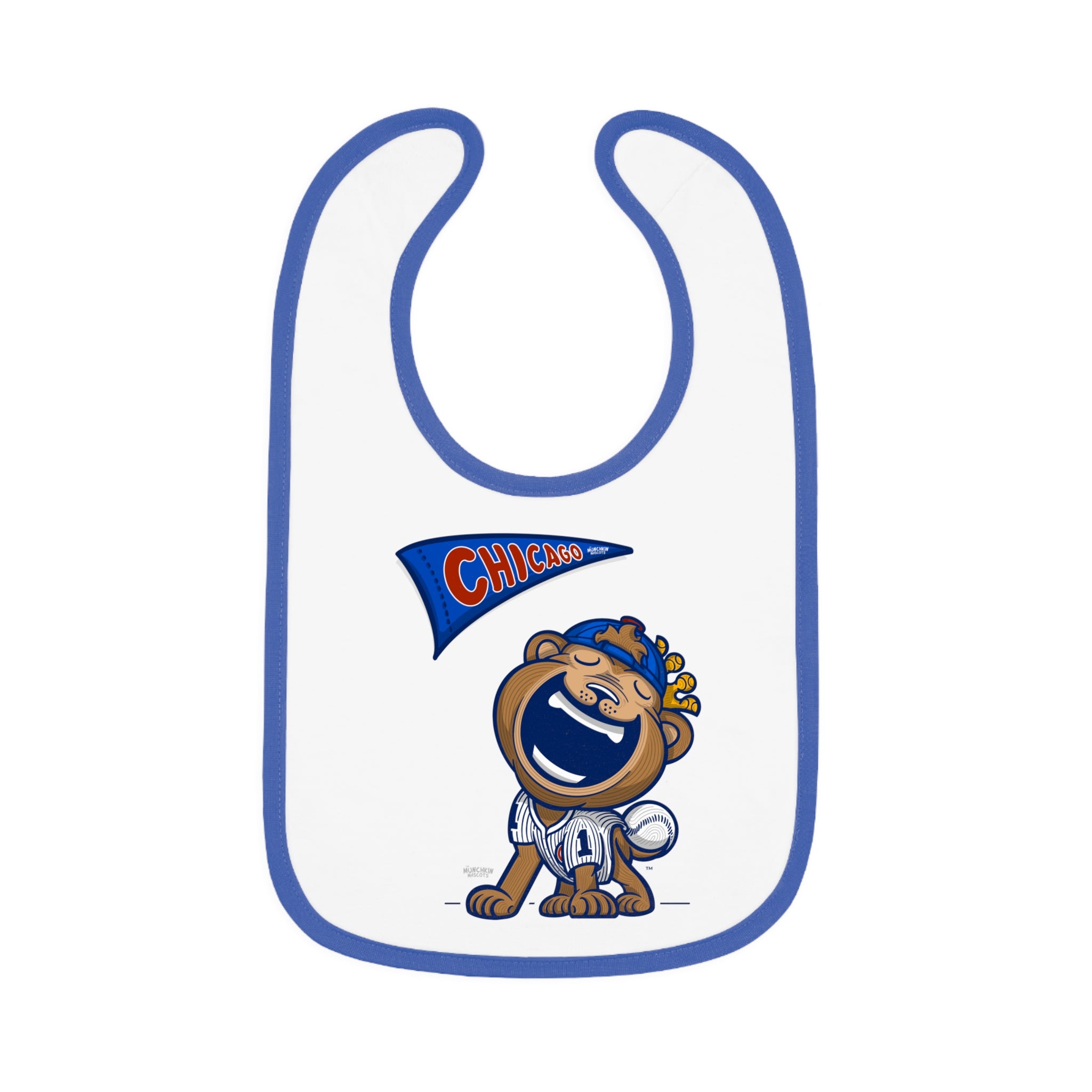 Chicago Baseball Baby Bib & Infant Lil' Clark Themed | Hand-Drawn Art | Gifts for Newborns