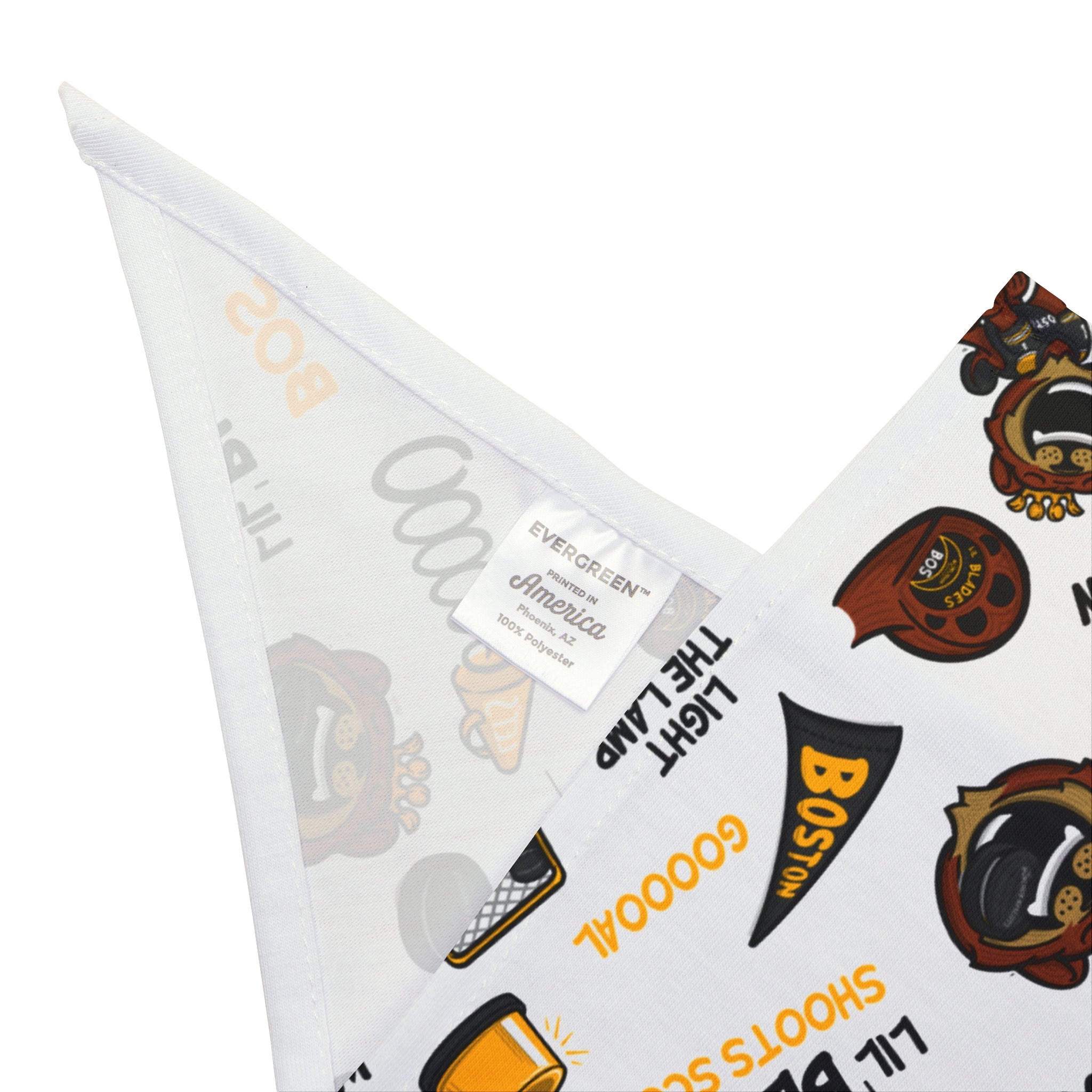 Boston Hockey Pet Bandana Lil' Blades Pattern | Hand-Drawn Art | Gifts for Pets
