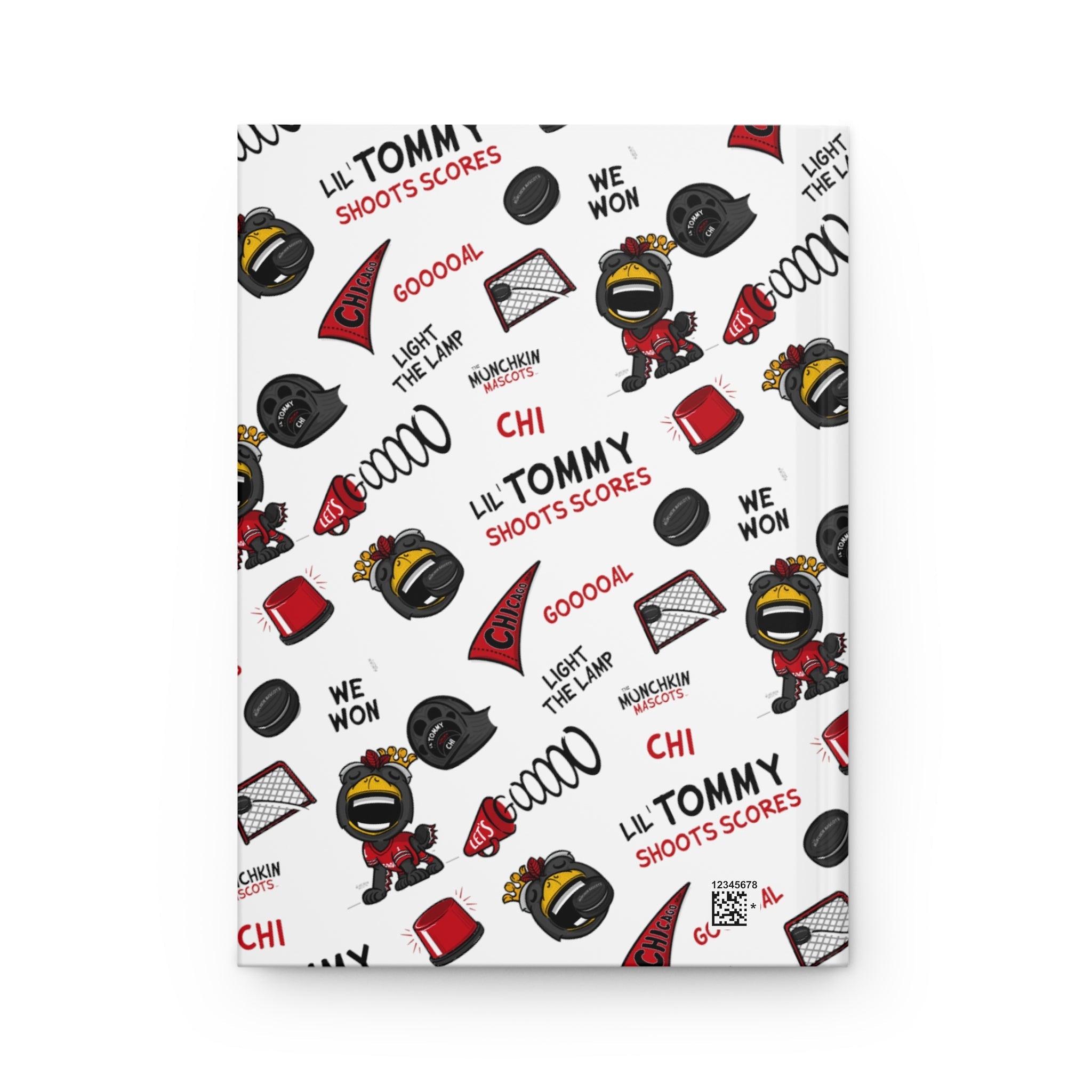 Hardcover Journal Matte - Pattern - Lil' Tommy CHI Hockey Printify