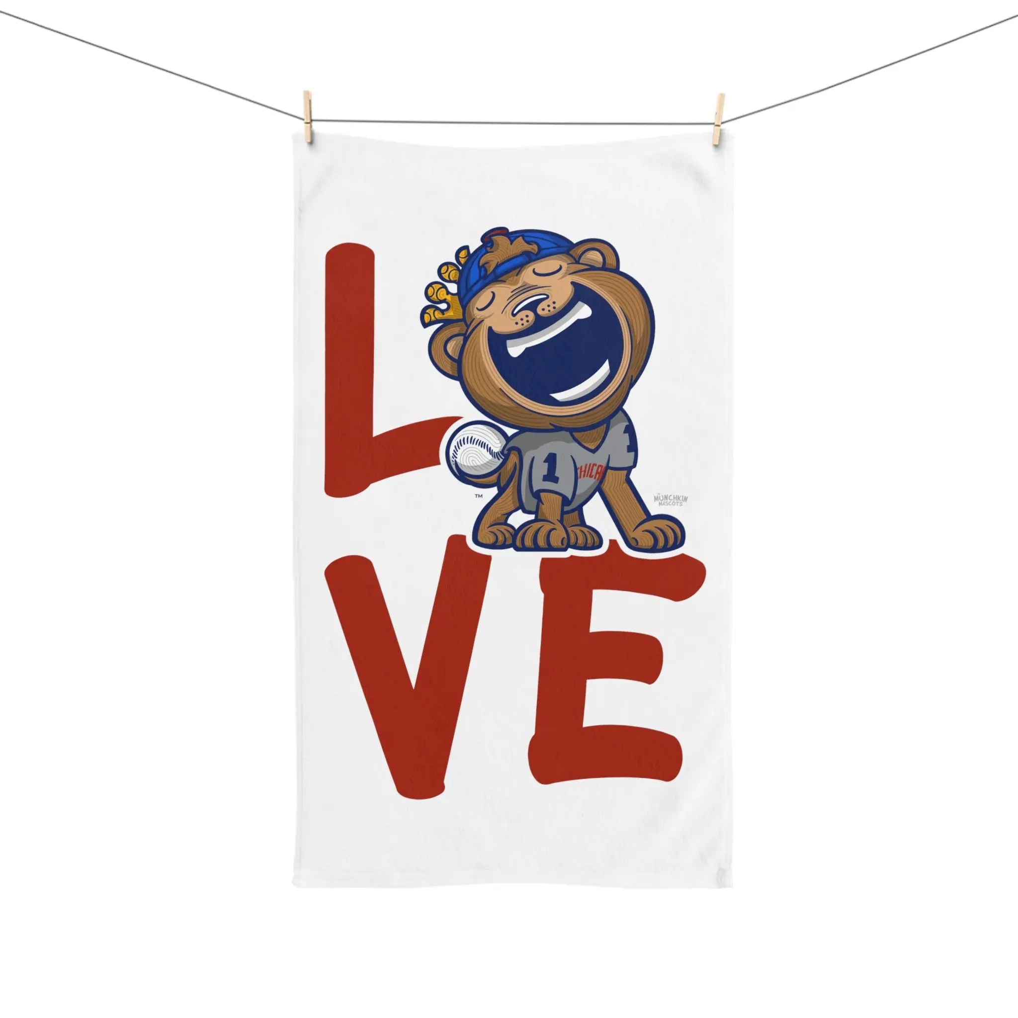 Hand Towel - LOVE - Lil' Clark CHI Baseball Printify