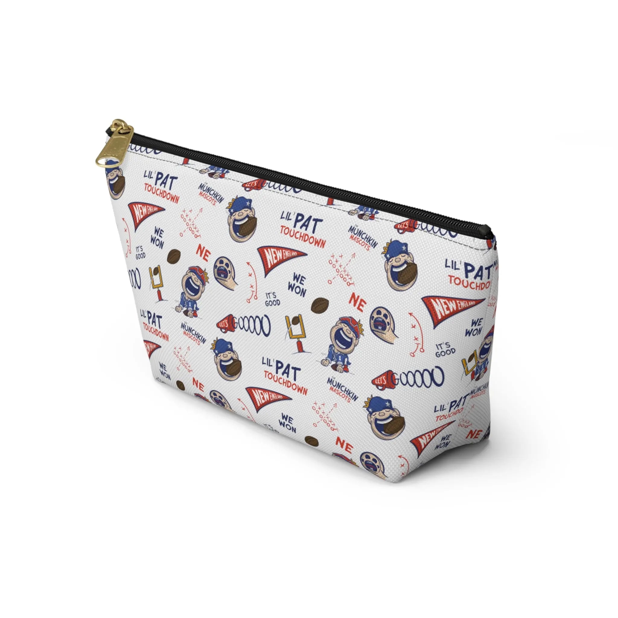 Accessory Pouch w T-bottom - Pattern - Lil' Pat NE Football Printify