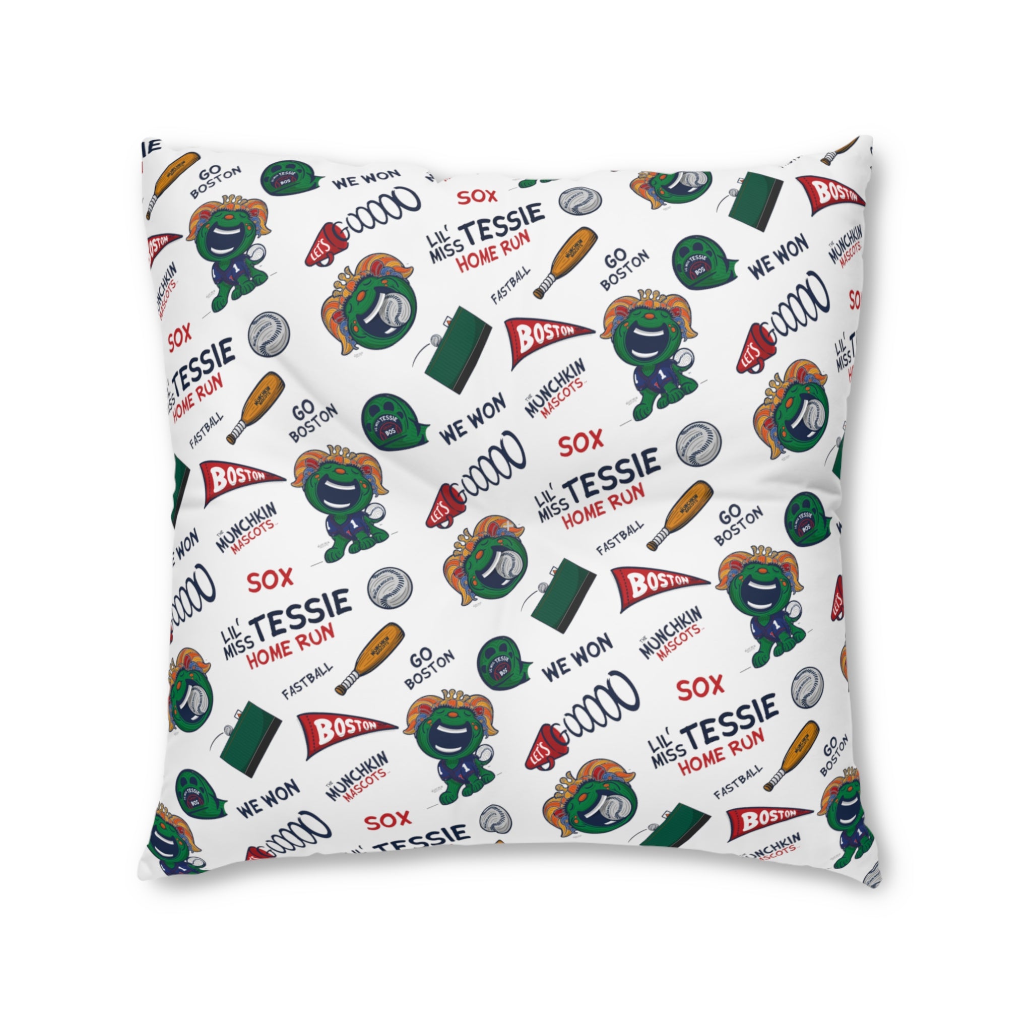 Tufted Floor Pillow, Square - Pattern + Future - Lil' Miss Tessie BOS Baseball