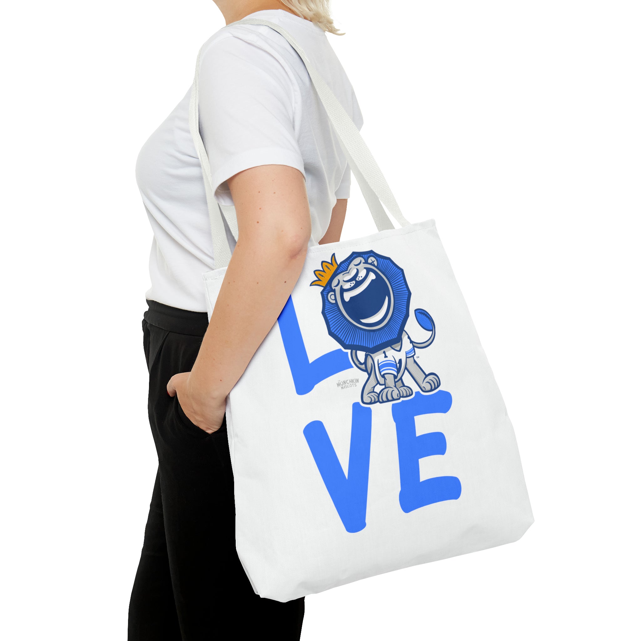 Tote Bag (AOP) - LOVE + Lets Go - Lil' Roary DET Football