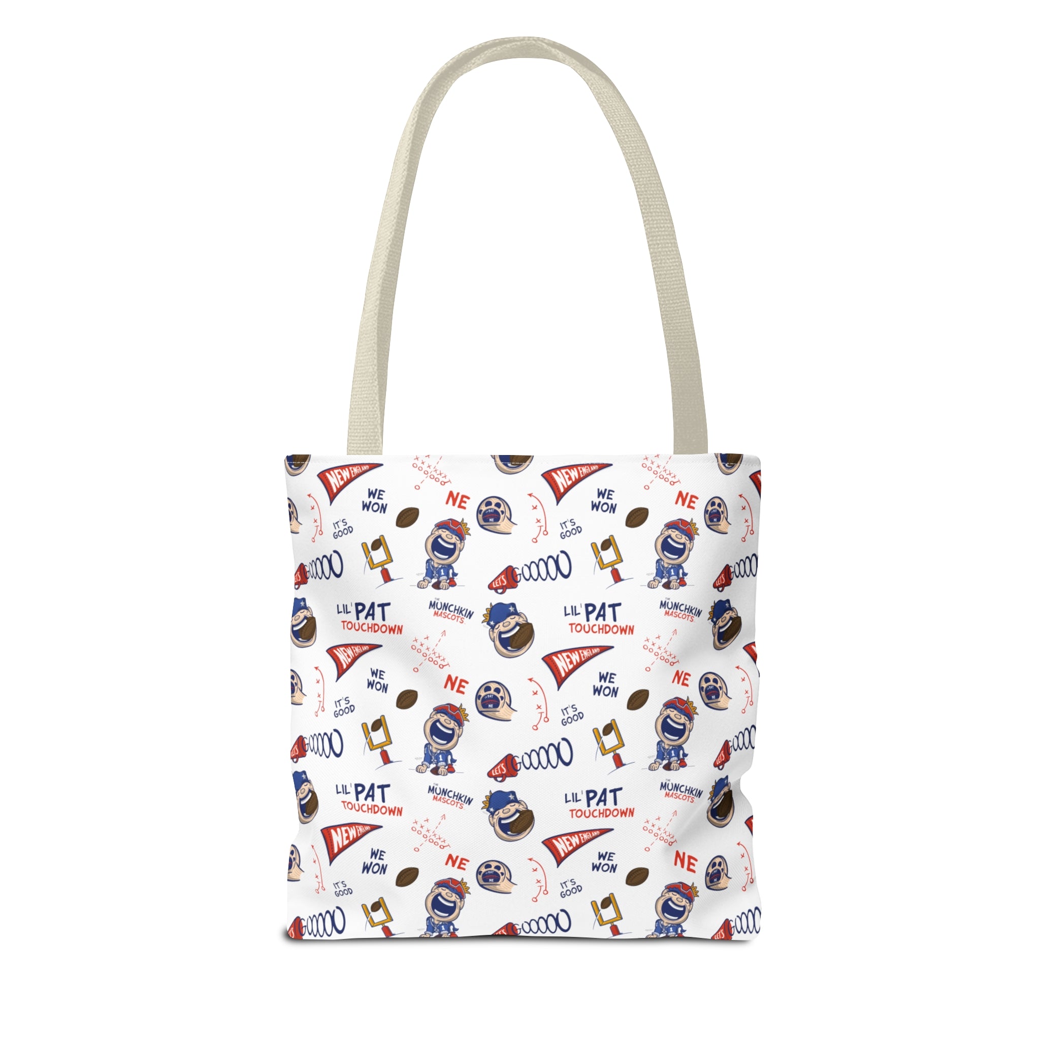 Tote Bag (AOP) - Pattern - Lil' Pat NE Football