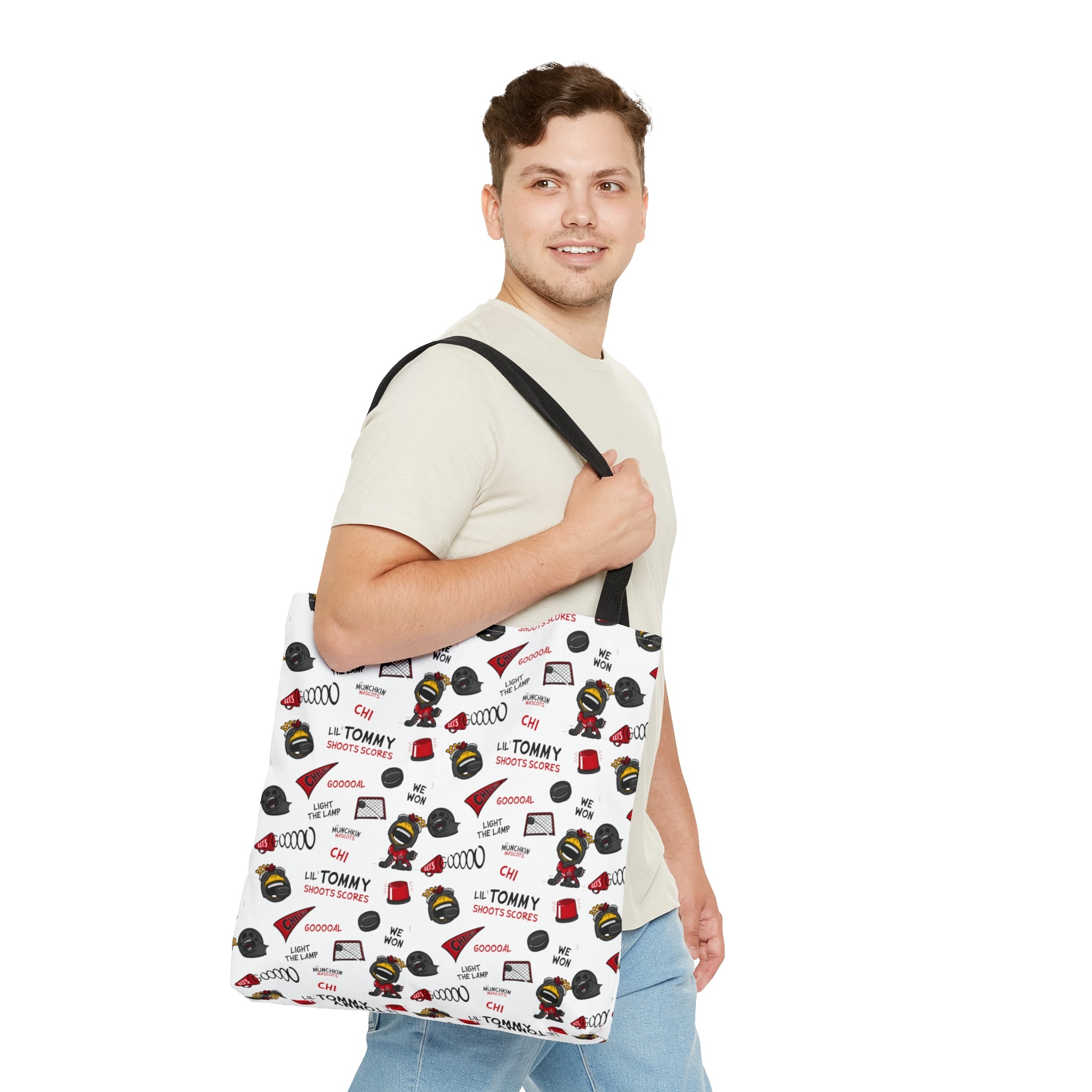 Tote Bag (AOP) - Pattern - Lil' Tommy CHI Hockey