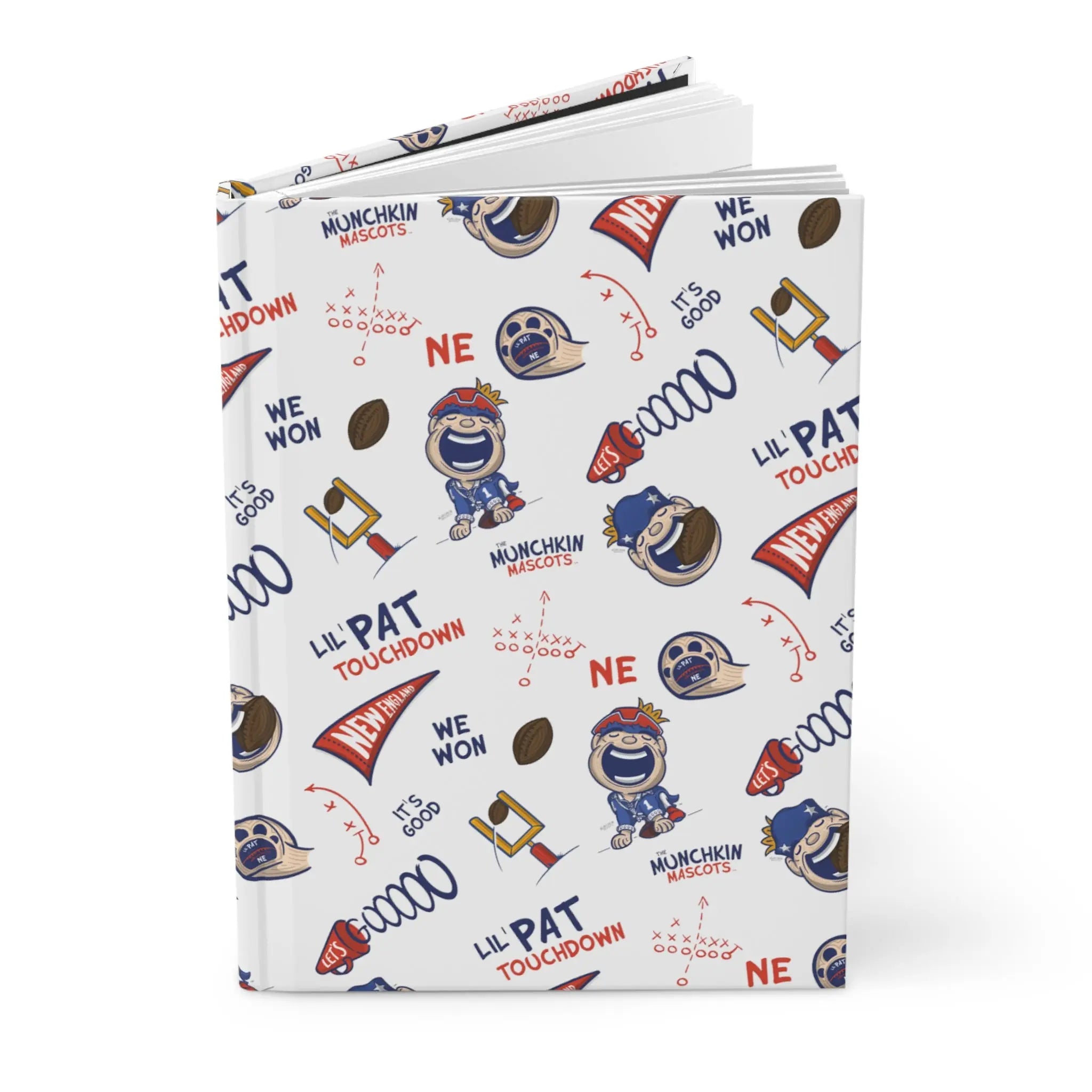 Hardcover Journal Matte - Pattern - Lil' Pat NE Football Printify