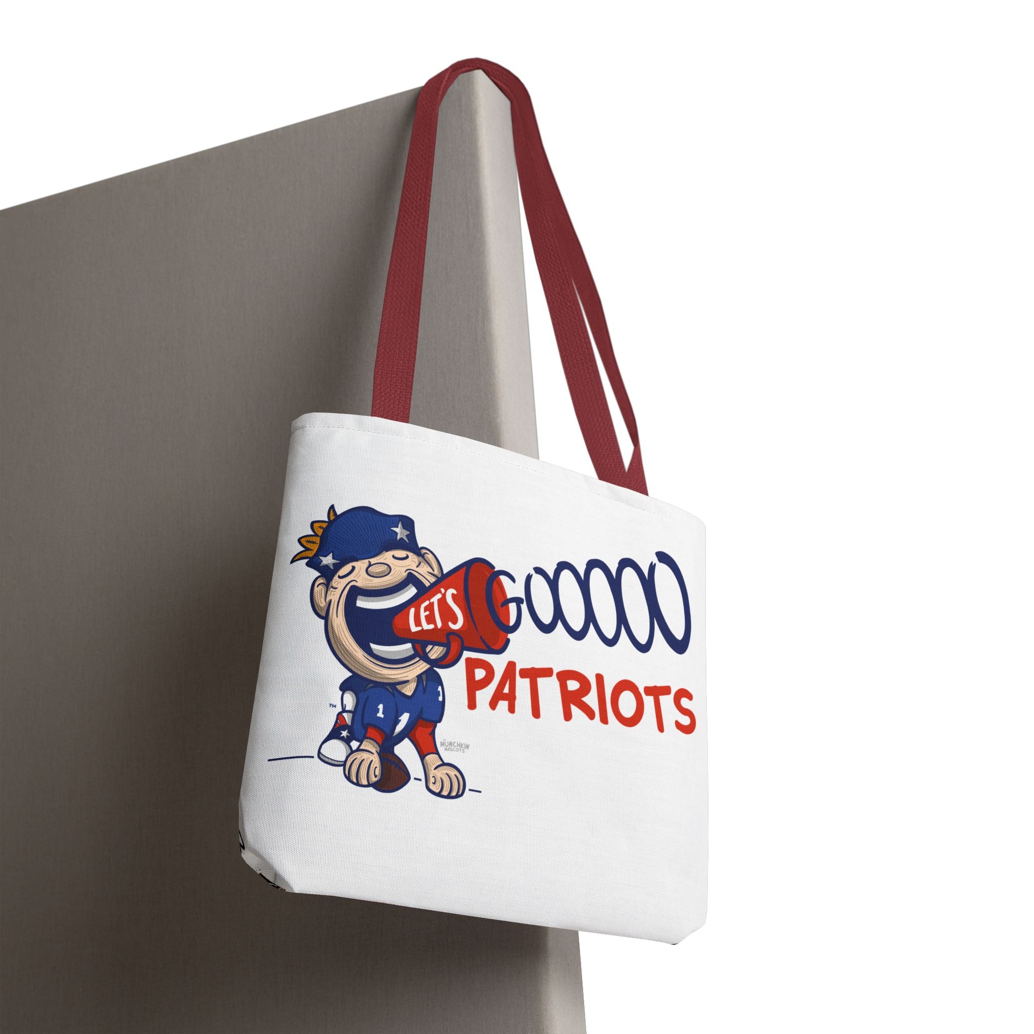 New England Football Tote Bag Lil' Pat 'Let's Go' + Pattern | Hand-Drawn Art | Gifts for Parents