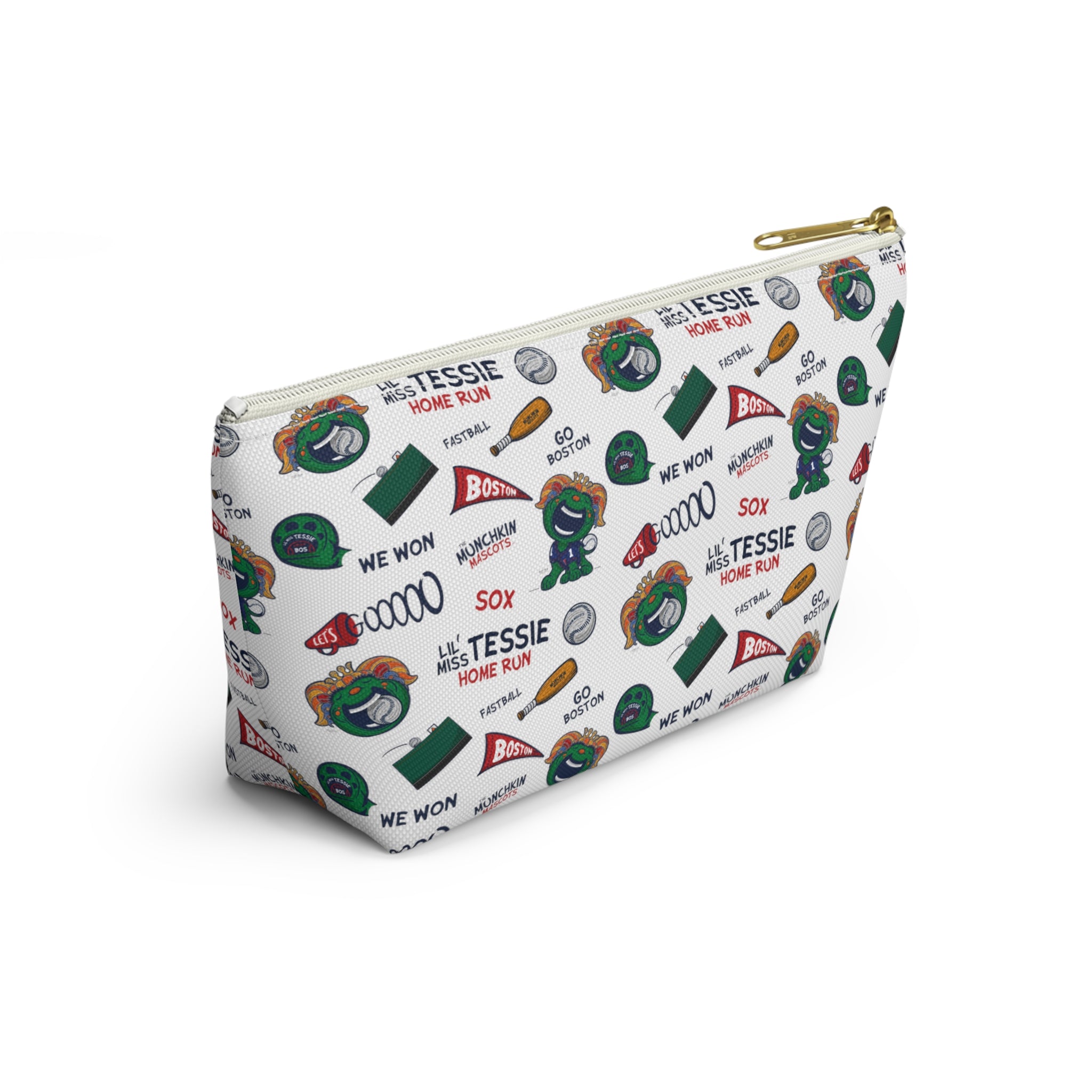 Accessory Pouch w T-bottom - Pattern - Lil' Miss Tessie BOS Baseball