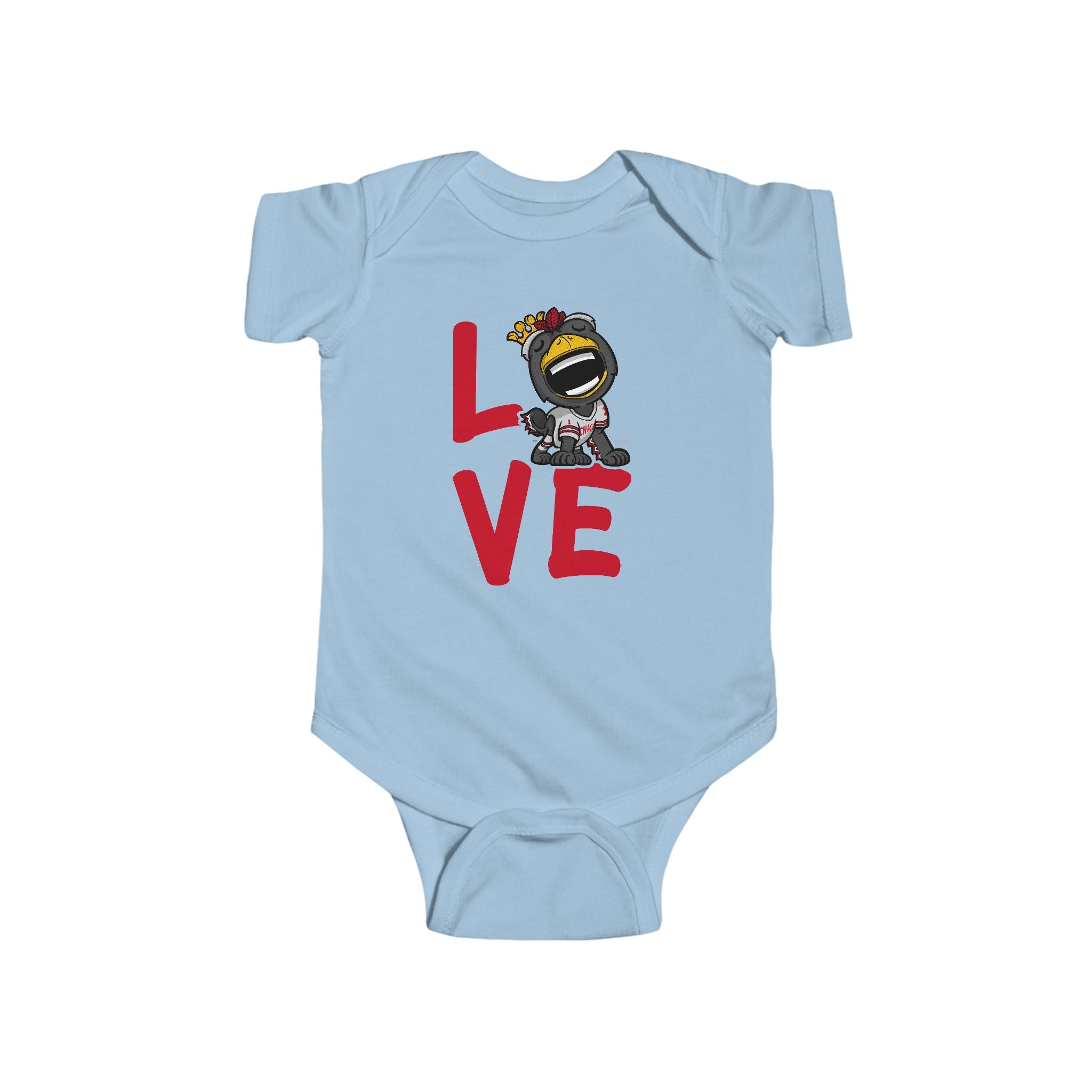 Chicago Hockey Newborn & Infant Lil' Tommy 'LOVE' Jersey Bodysuit | Hand-Drawn Art | Gifts for Newborns
