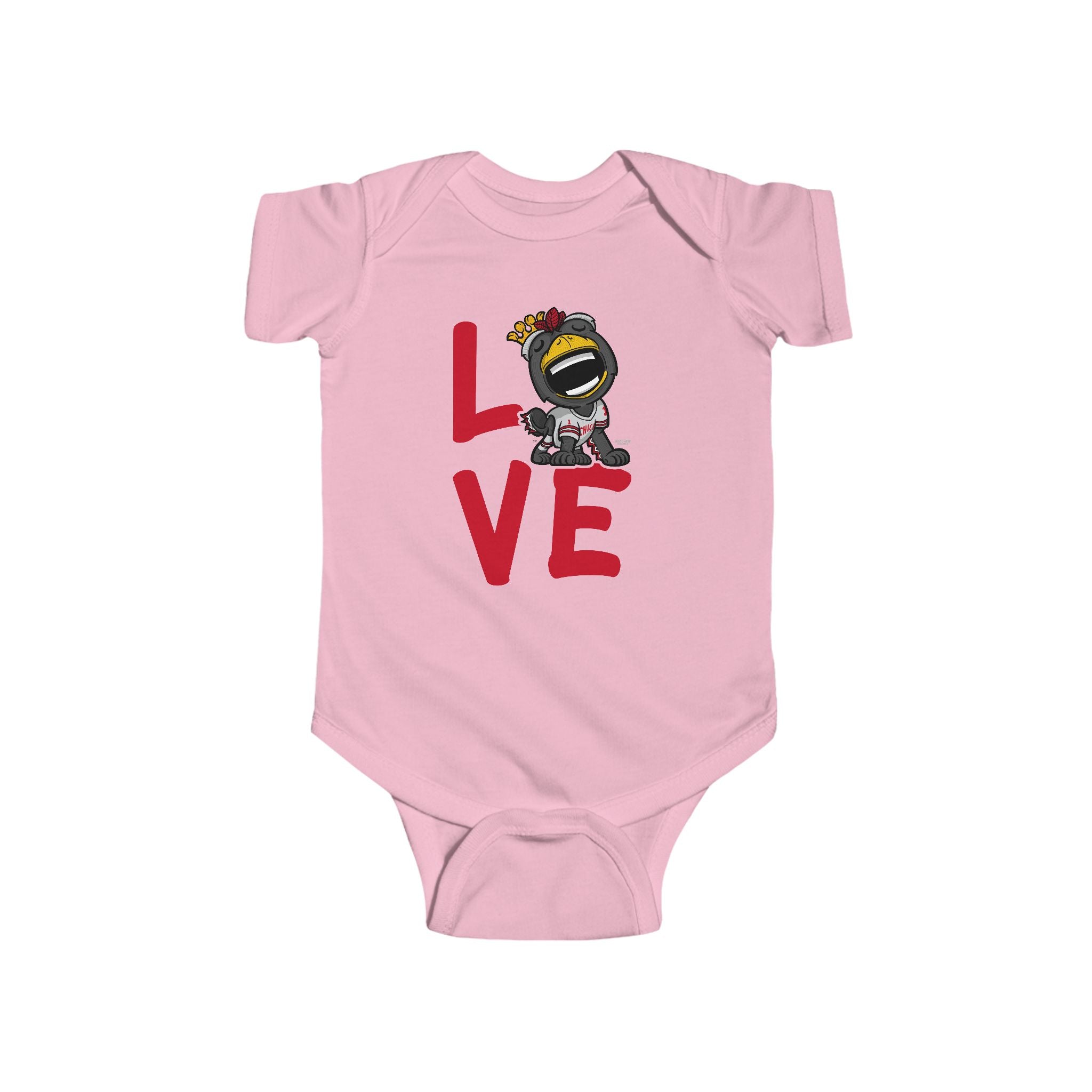Chicago Hockey Newborn & Infant Lil' Tommy 'LOVE' Jersey Bodysuit | Hand-Drawn Art | Gifts for Newborns