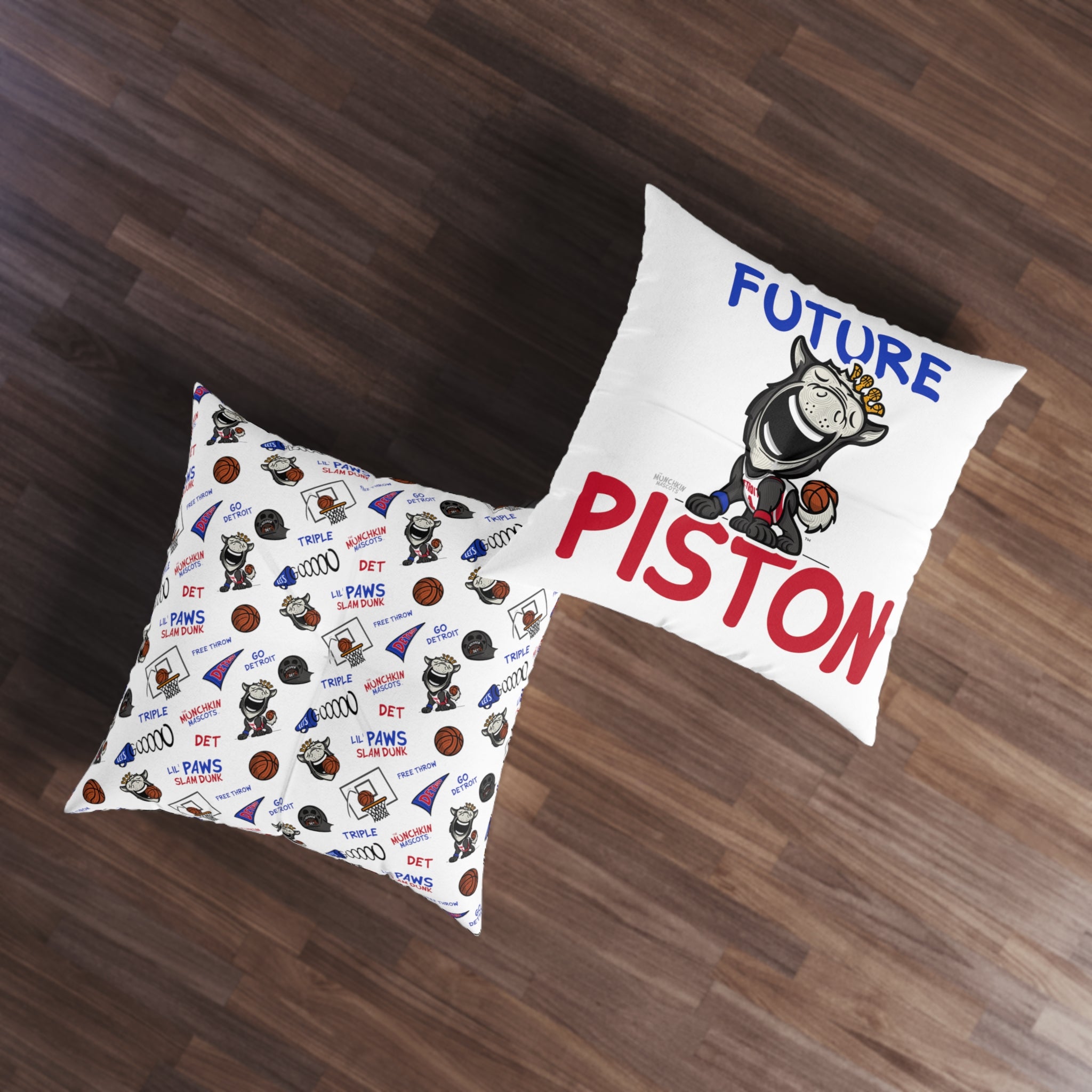 Tufted Floor Pillow, Square - Pattern + Future - Lil' Hooper DET Basketball